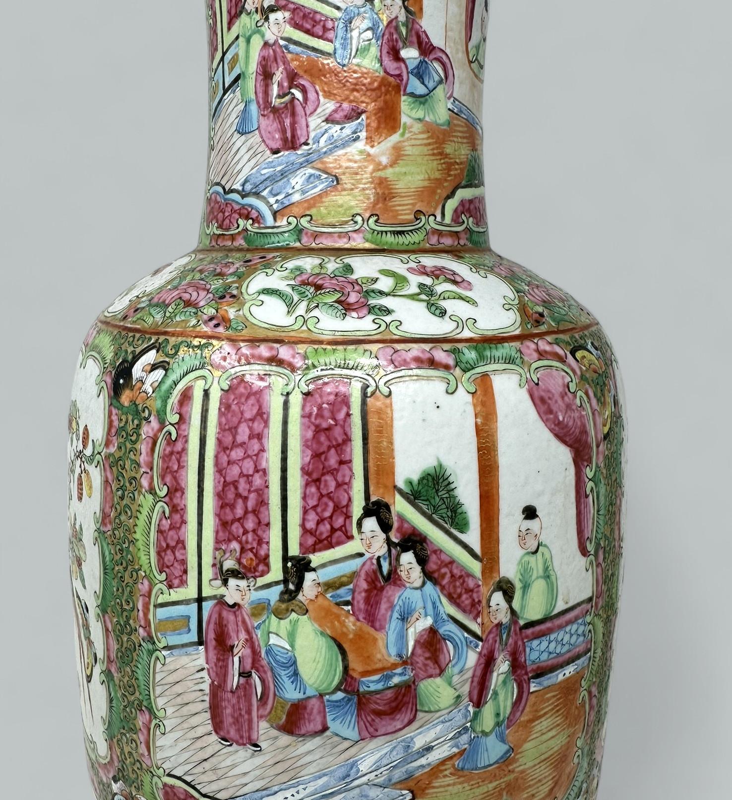 Bronze Antique Famille Rose Medalion Canton Cantonese Chinese Porcelain Ormolu Vase Urn For Sale