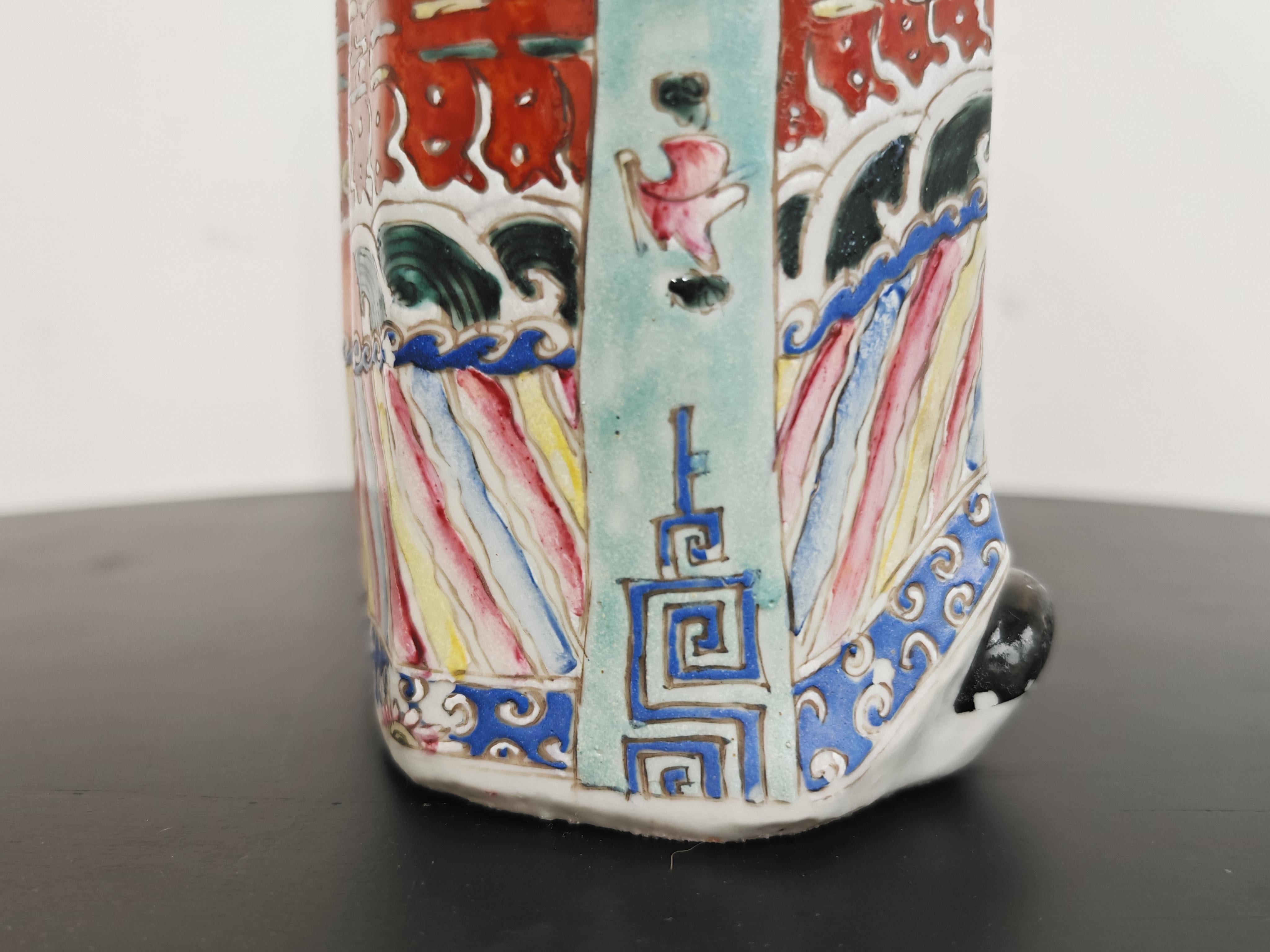 Sculpture ancienne en porcelaine de la famille rose, Immortal Figurine Sculpture, 19e siècle en vente 4