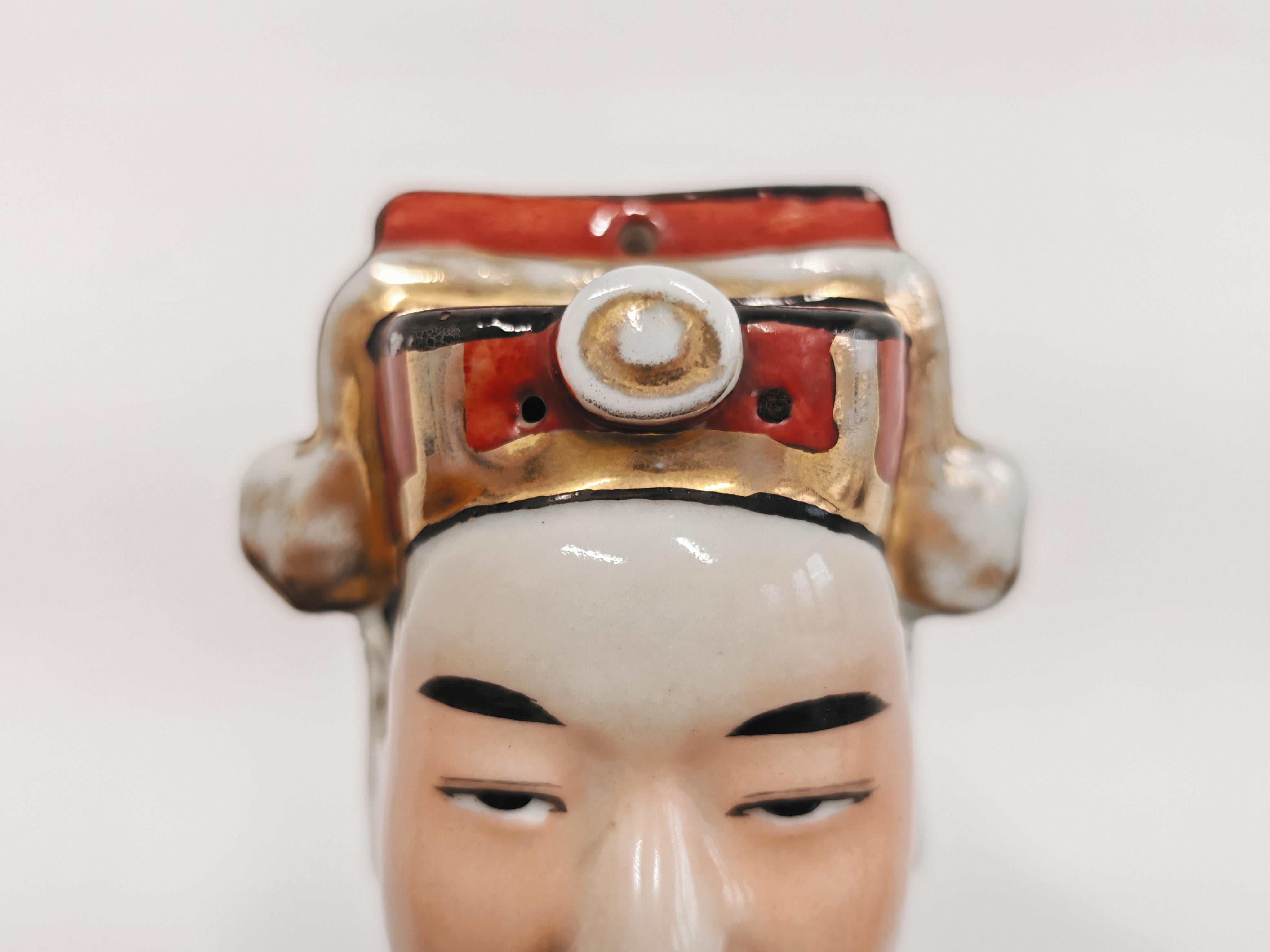 Sculpture ancienne en porcelaine de la famille rose, Immortal Figurine Sculpture, 19e siècle en vente 1