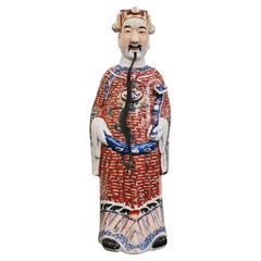 Antica scultura in porcellana Famille Rose Immortale, XIX secolo