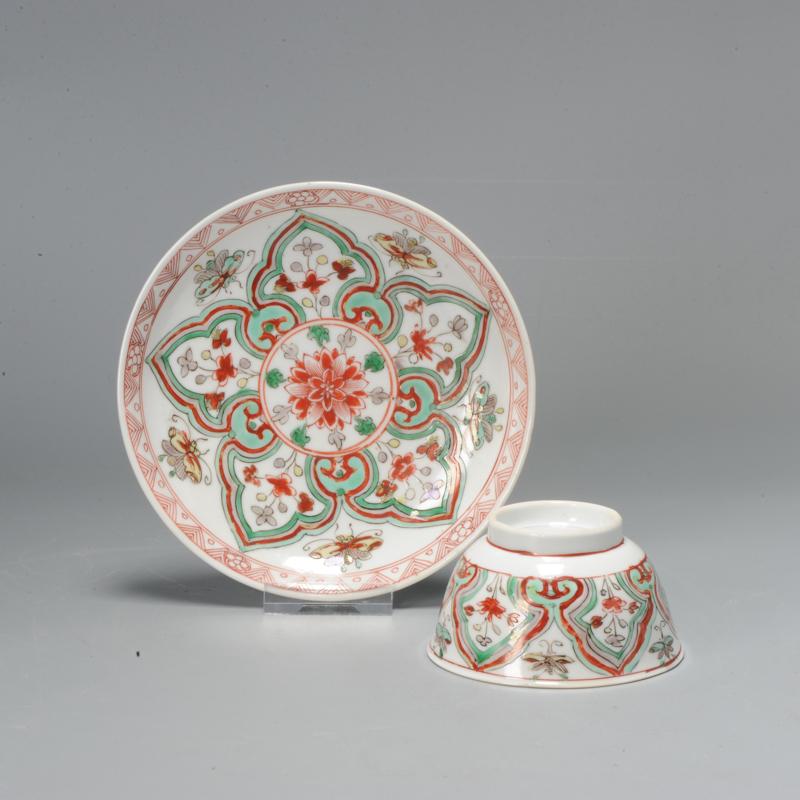 Antique Famille Verte Kangxi Period Tea Bowl SE Asia Chinese Porcelain In Good Condition For Sale In Amsterdam, Noord Holland