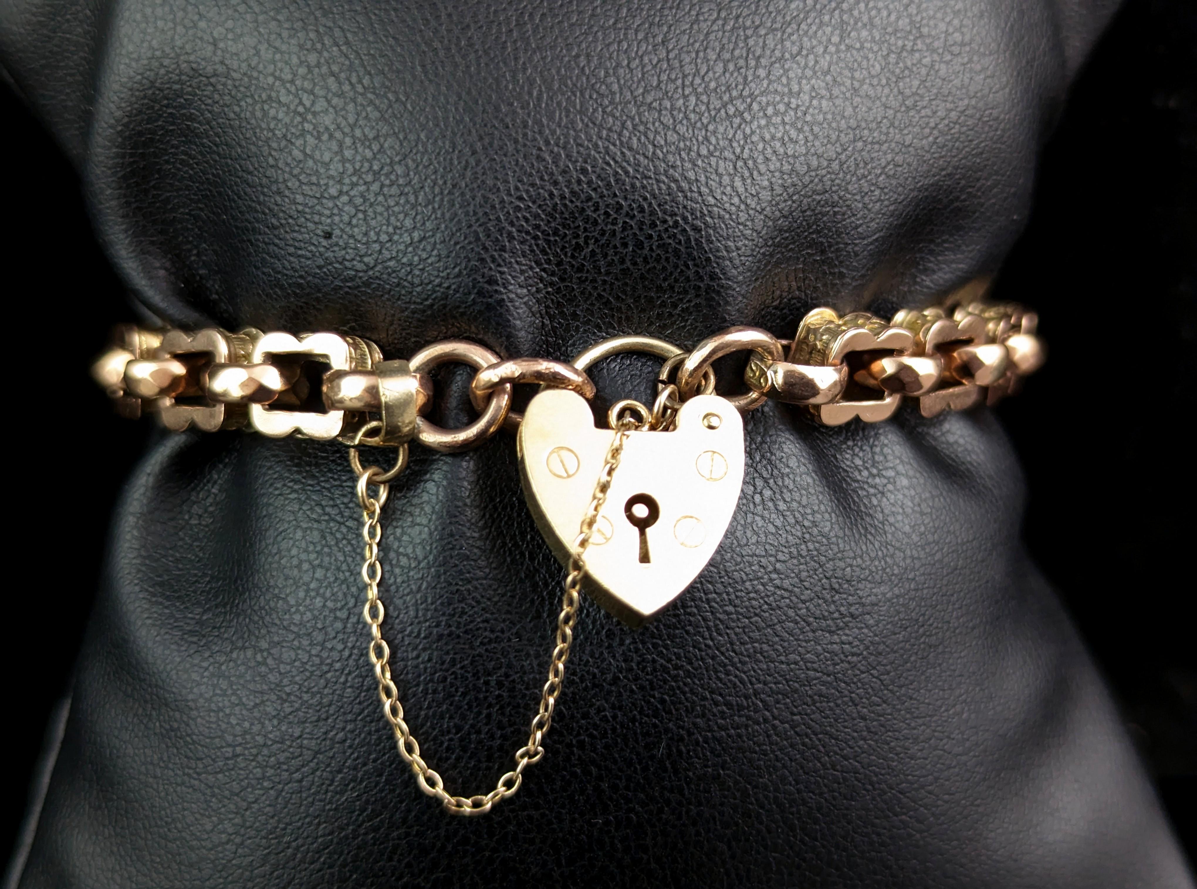 gold bracelet with heart lock