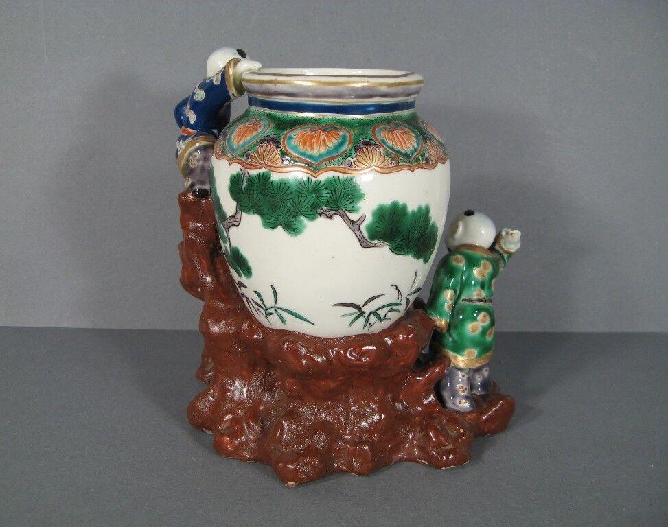Antique Far Eastern Style Porcelain Vase Lamp with Child Motif -1Y77 4