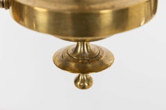 Antique Faraday & Son Brass Holophane Glass Ceiling Pendant Light Lamp, C.1910