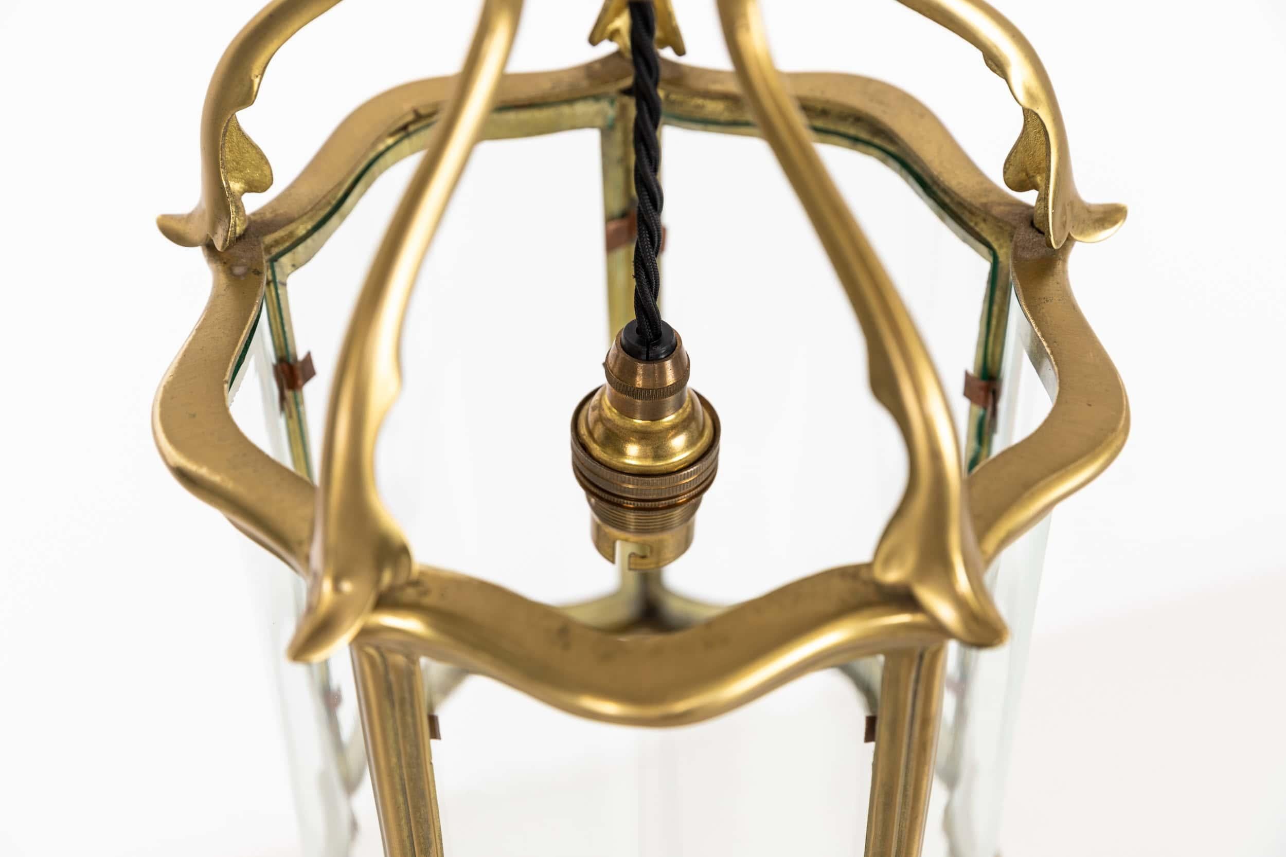 Antique Faraday & Son Glazed Brass Porch Lantern Light Lamp. C.1920 1