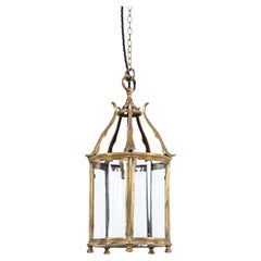 Antique Faraday & Son Glazed Brass Porch Lantern Light Lamp. C.1920