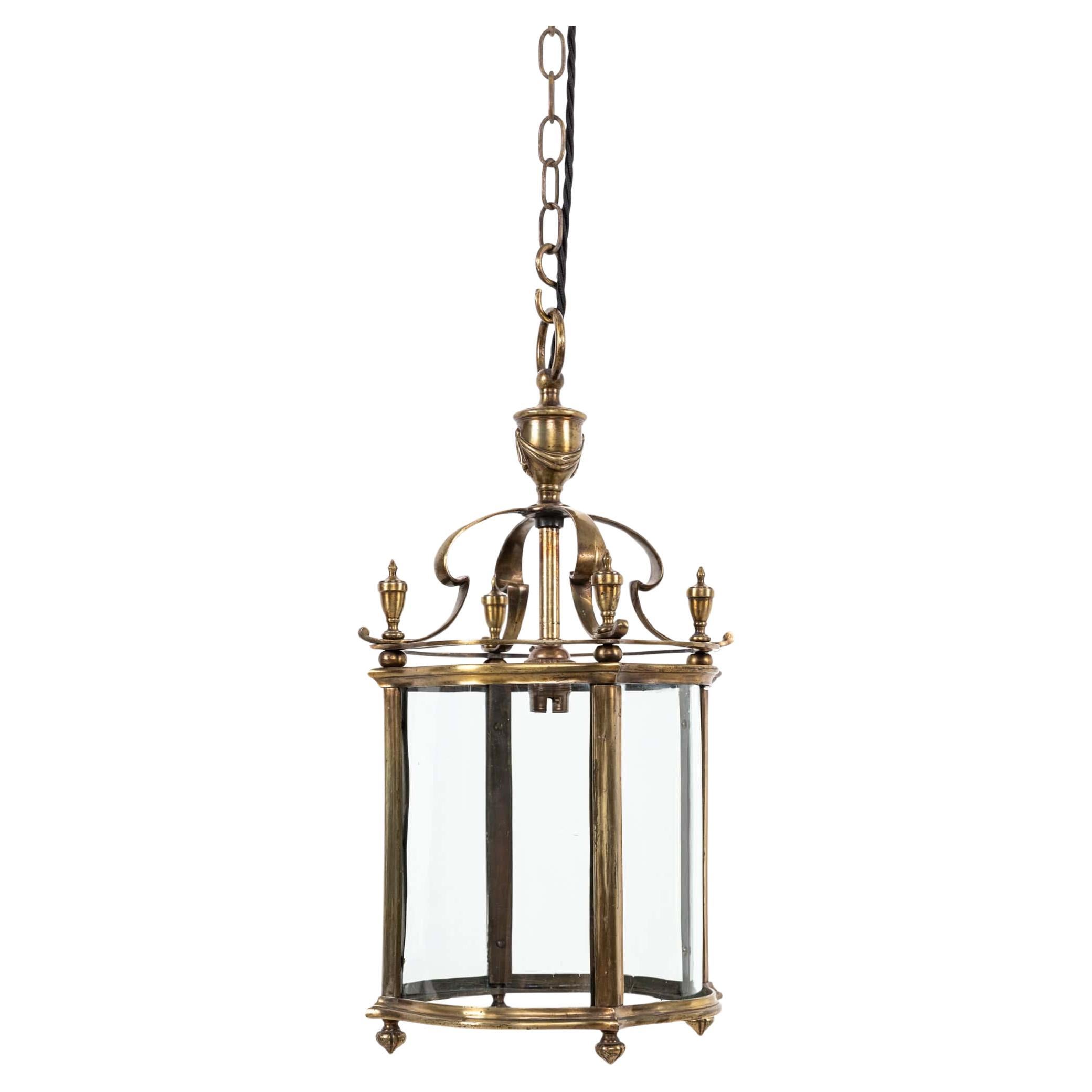 Antica lampada a lanterna da veranda in ottone smaltato di Faraday & Son C.C. 1920 in vendita