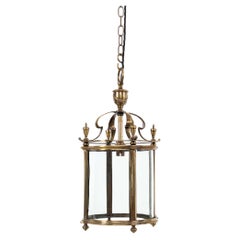 Antique Faraday & Son Glazed Brass Porch Lantern Light Lamp C.1920