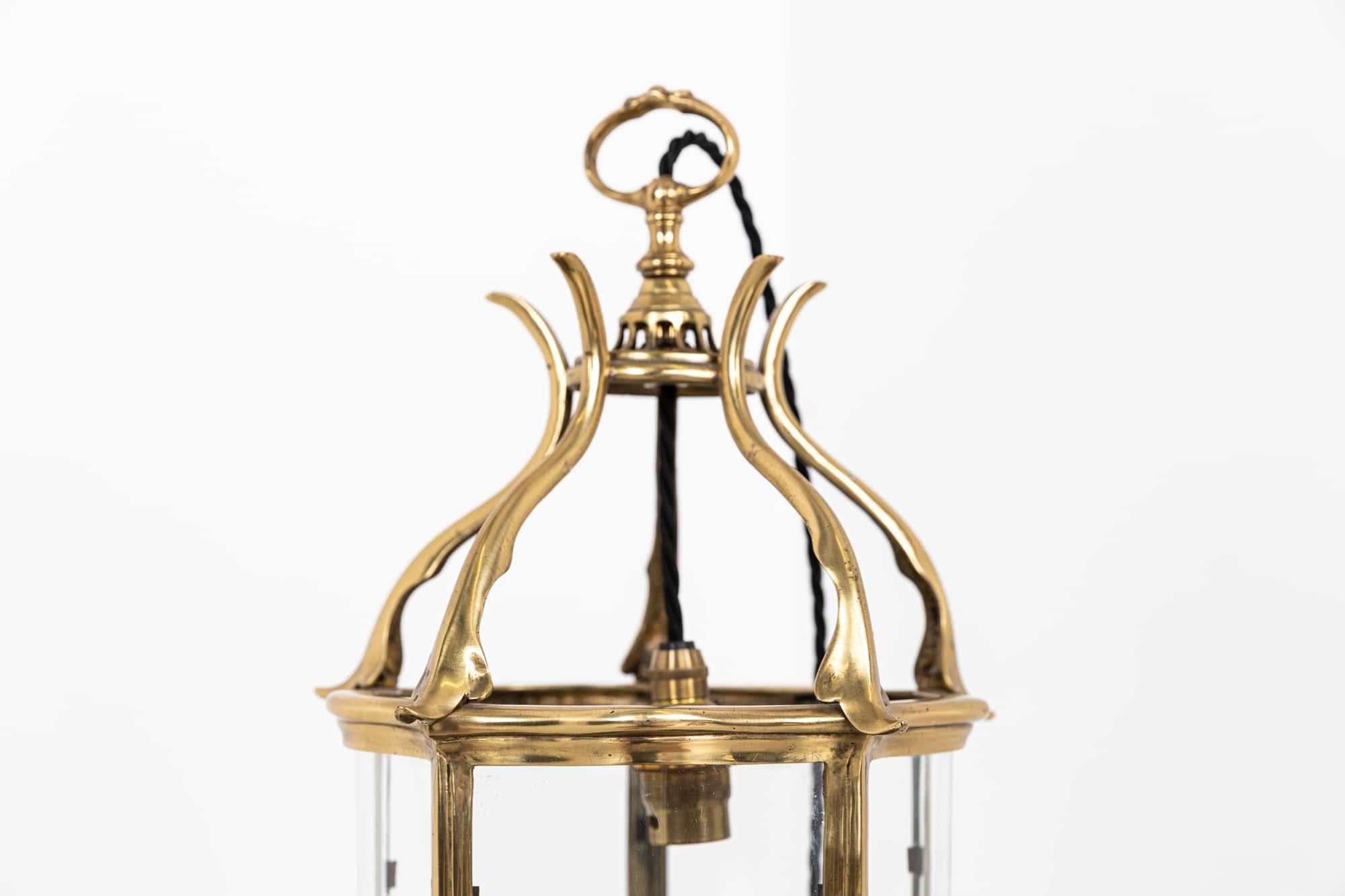 Antique Faraday & Sons Glazed Brass Porch Lantern Light Lamp. C.1910 1