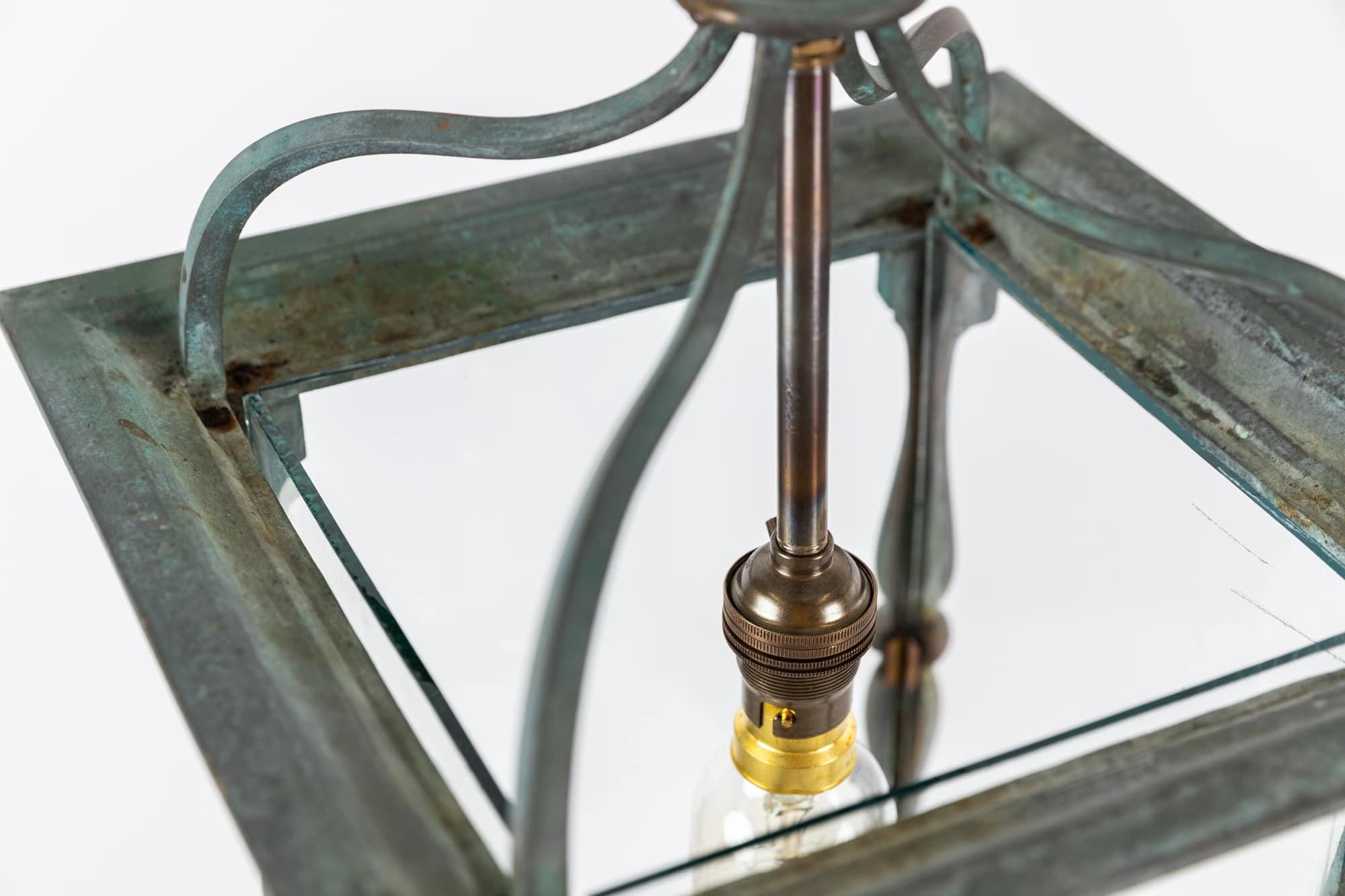 Antique Faraday & Sons Glazed Brass Porch Lantern Light Lamp. C.1920 1