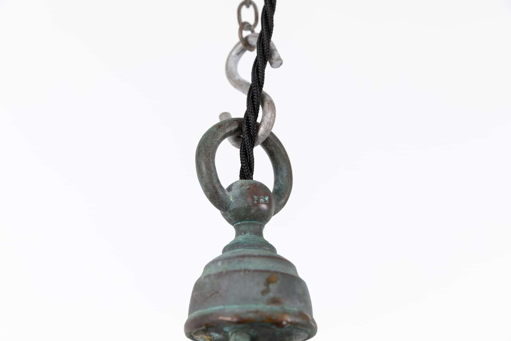 Antique Faraday & Sons Glazed Brass Porch Lantern Light Lamp. C.1920 2