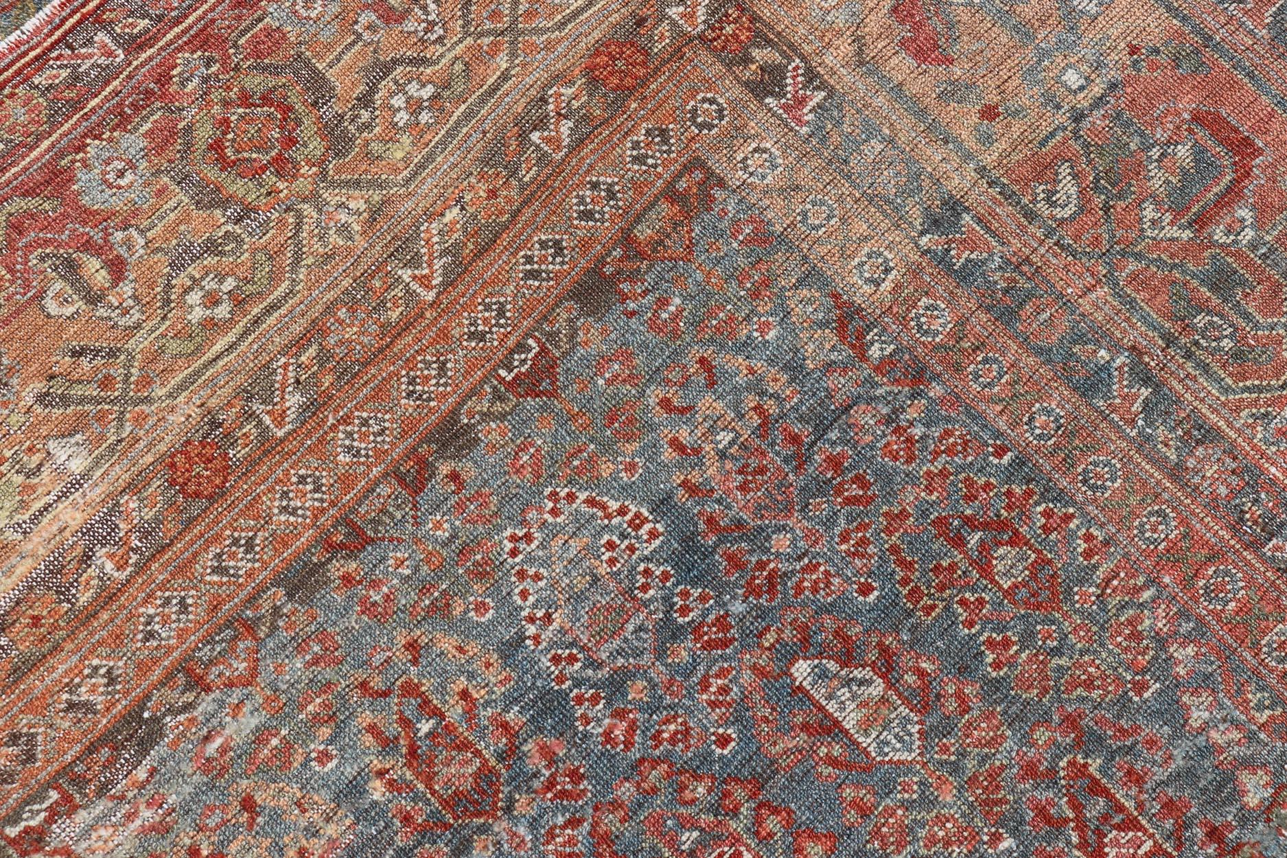 Antique Faraghan Gallery Persian Rug With All-Over Paisley Geometric Design For Sale 3