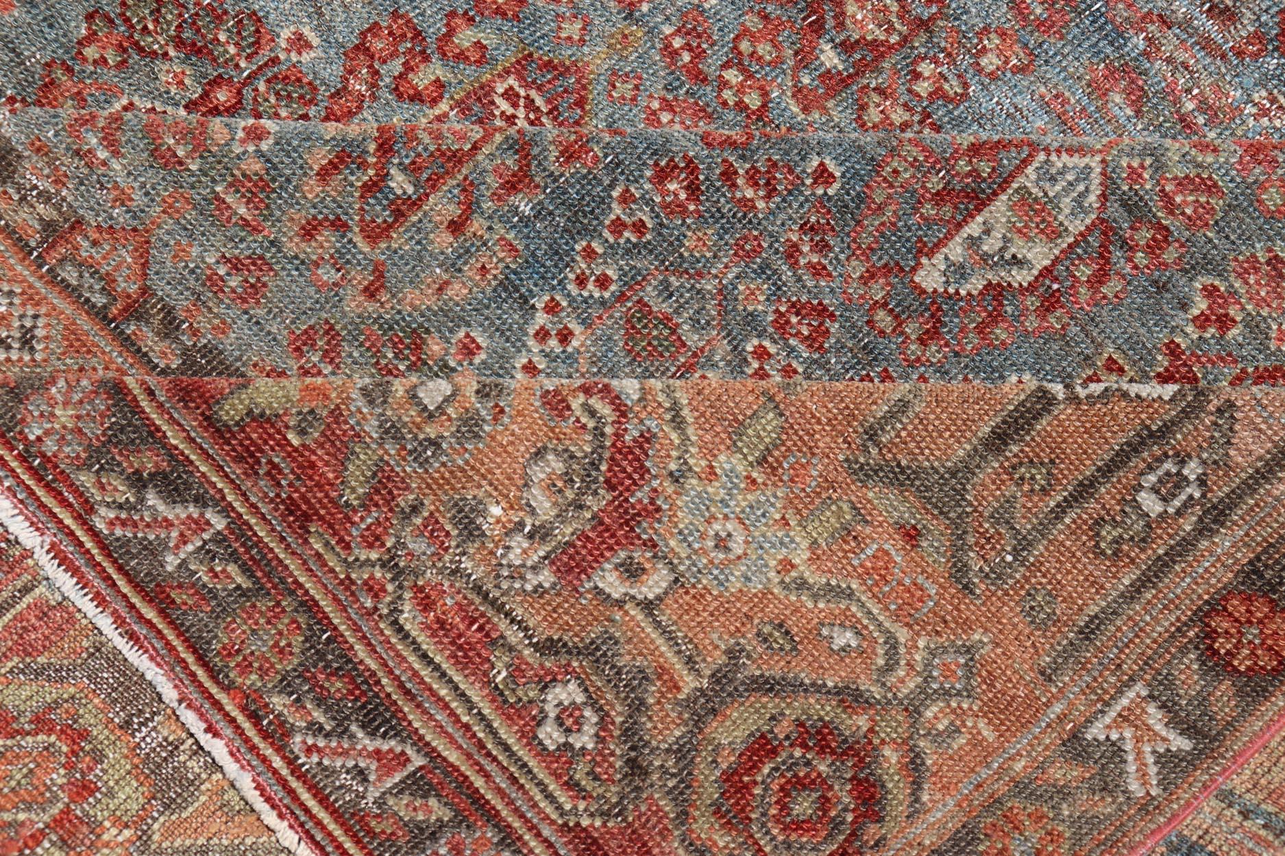 Antique Faraghan Gallery Persian Rug With All-Over Paisley Geometric Design For Sale 4