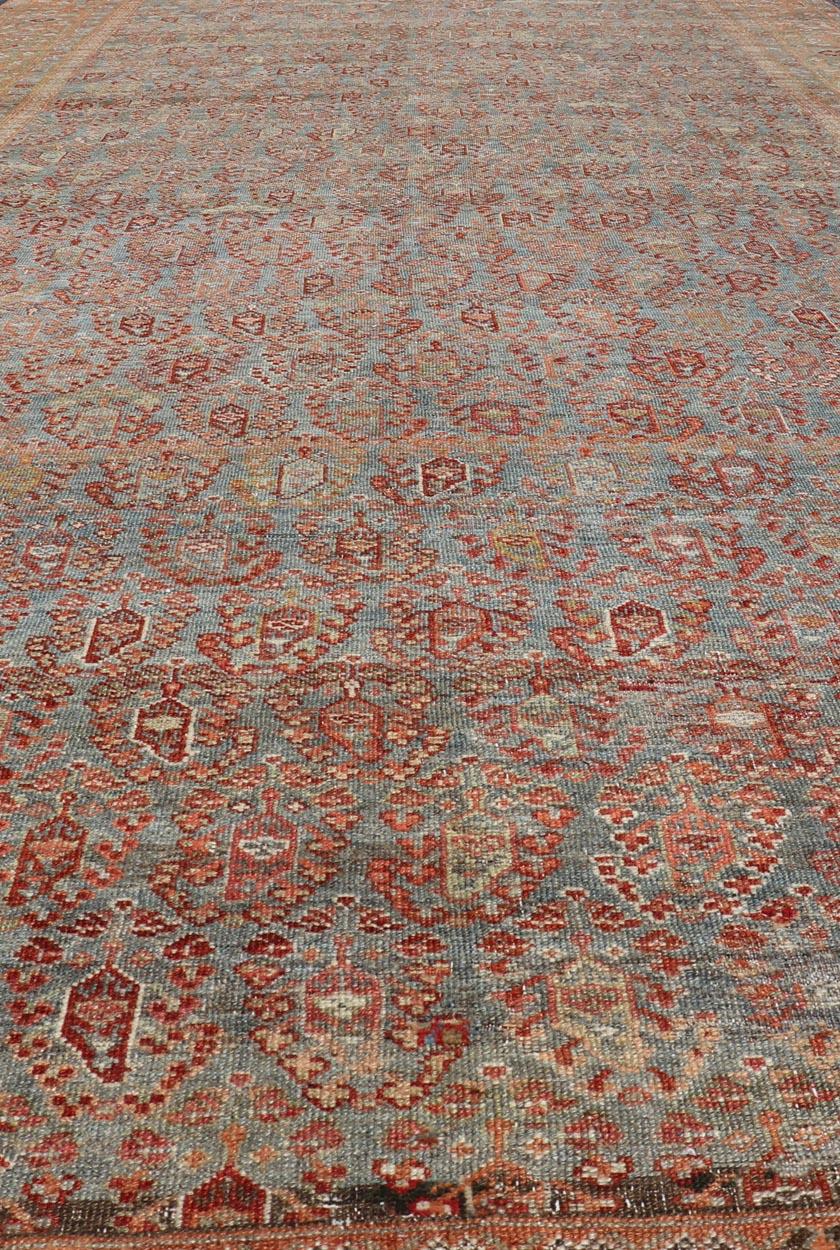 Antique Faraghan Gallery Persian Rug With All-Over Paisley Geometric Design For Sale 5