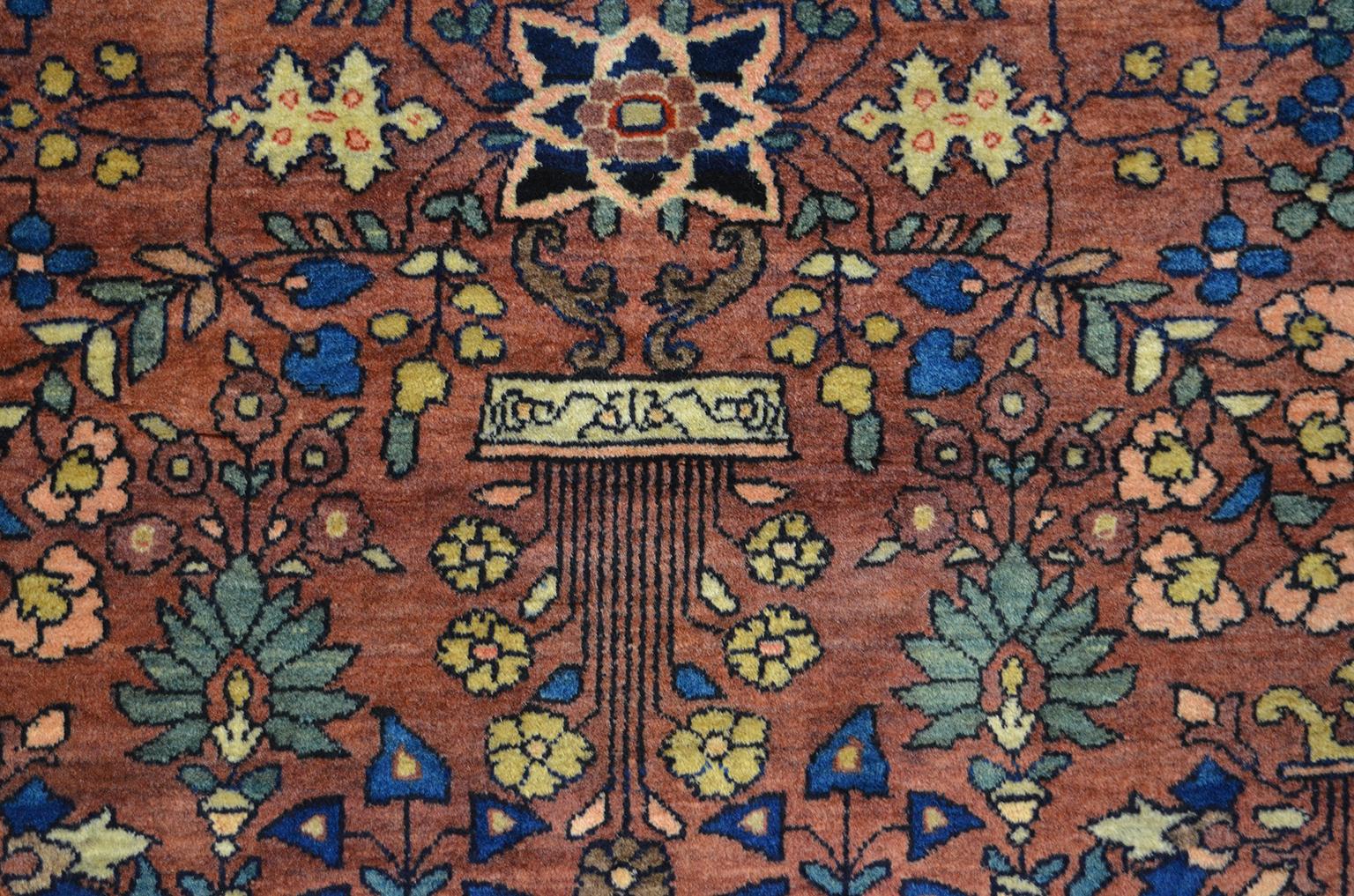 Sarouk Farahan Antique 1880s Persian Farahan Rug, Sarouk Design, 3x5
