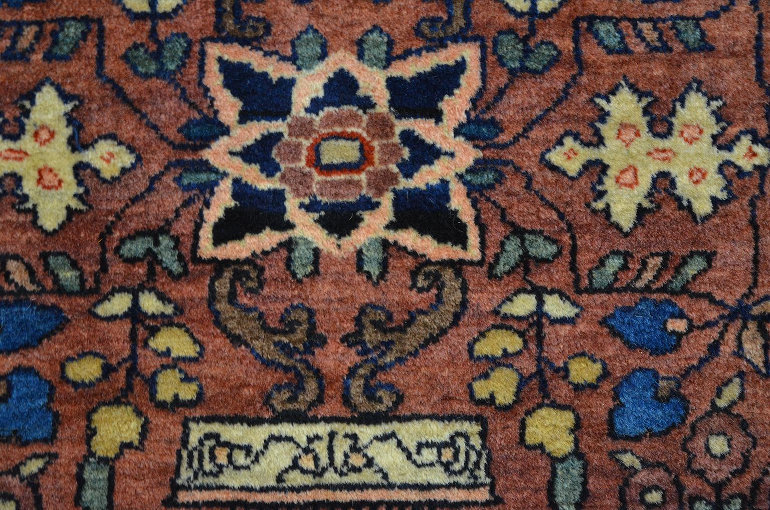 Wool Antique 1880s Persian Farahan Rug, Sarouk Design, 3x5
