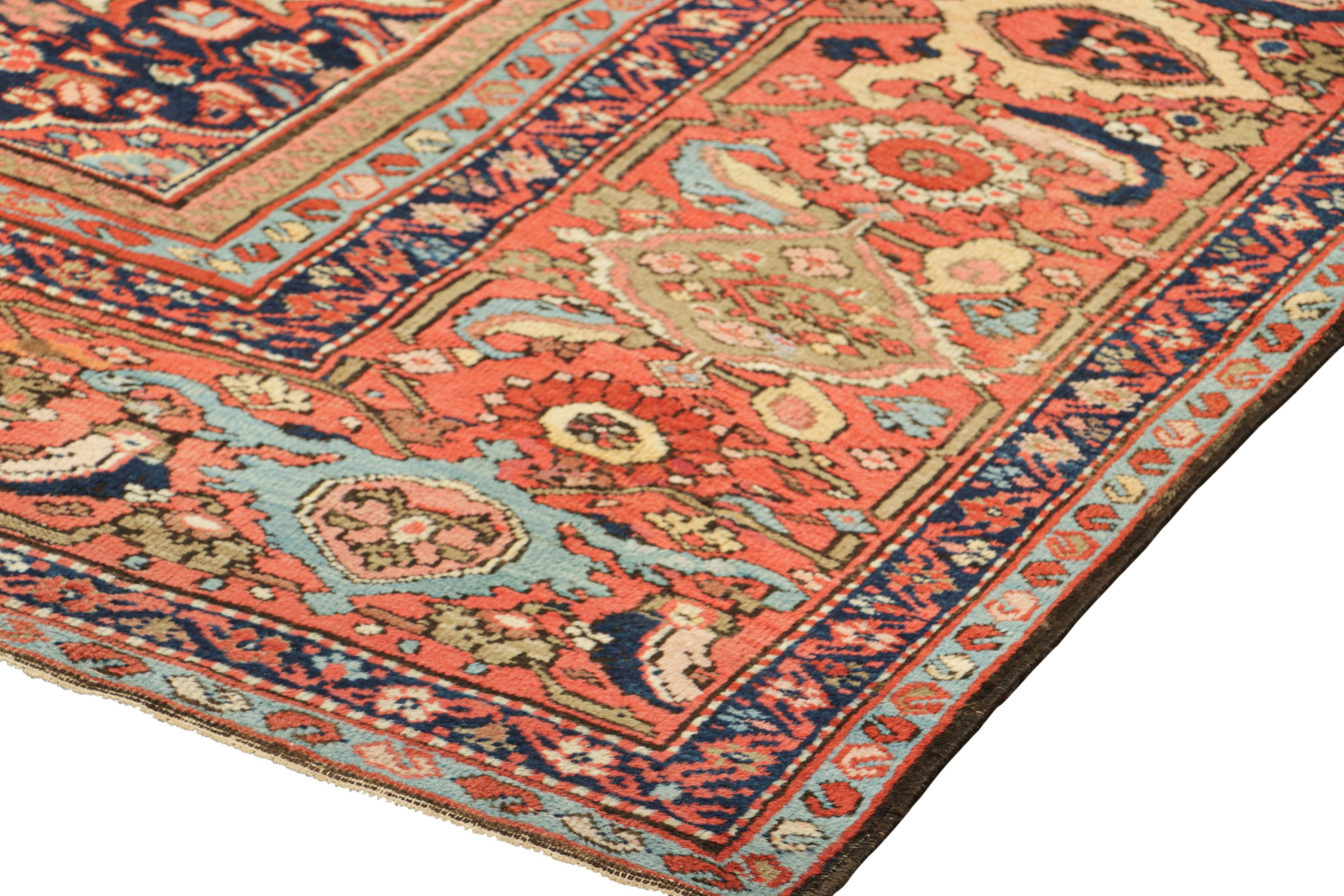 Antiker Farahan-Perserteppich in Creme und Rot mit Allover-Muster  Rug & Kilim (Spätes 19. Jahrhundert) im Angebot