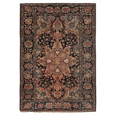 Antique Farahan Persian Rug with Colorful Floral Medallion, from Rug & Kilim