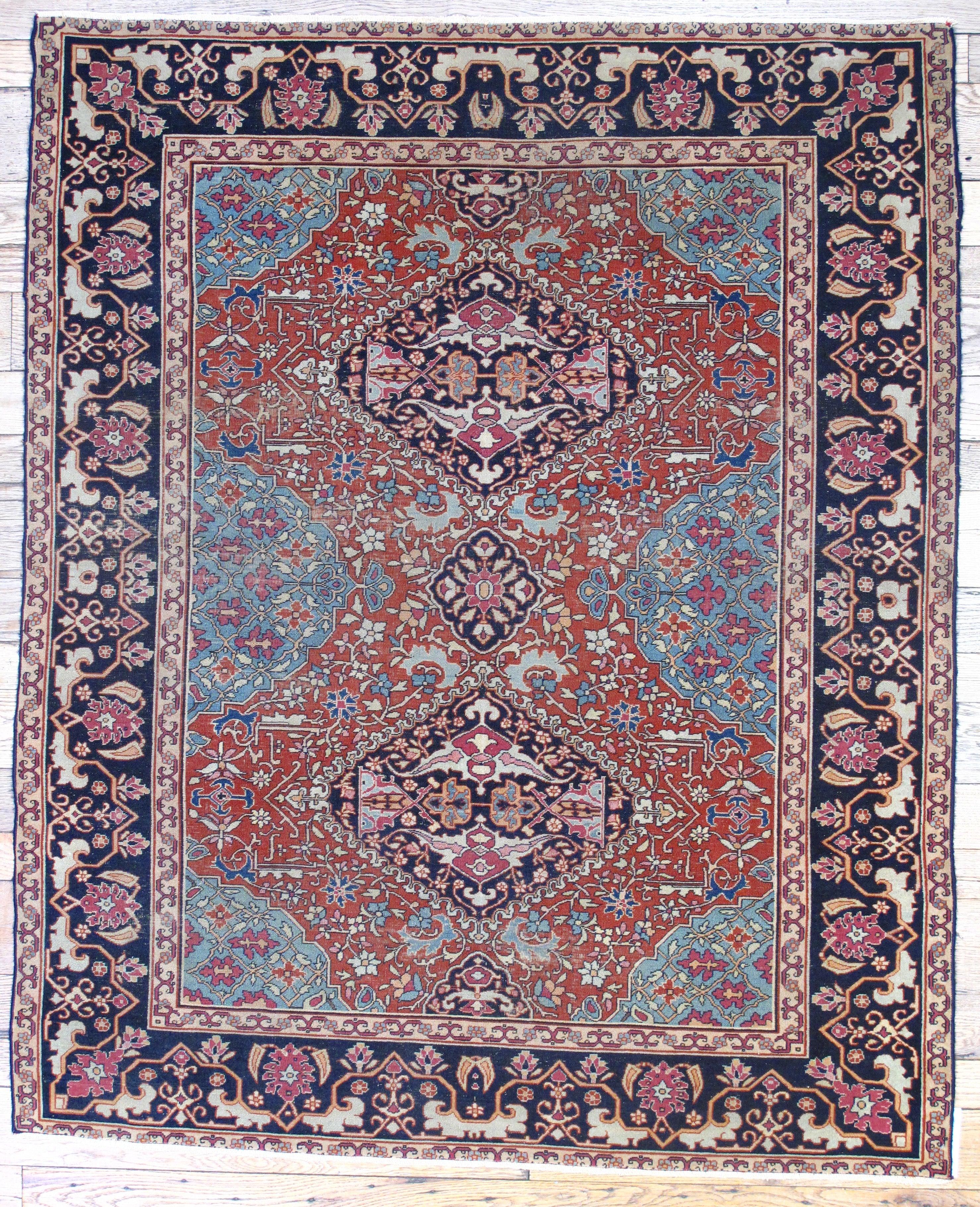 Persian Antique Farahan Rug 4'10'' x 5'11'' For Sale