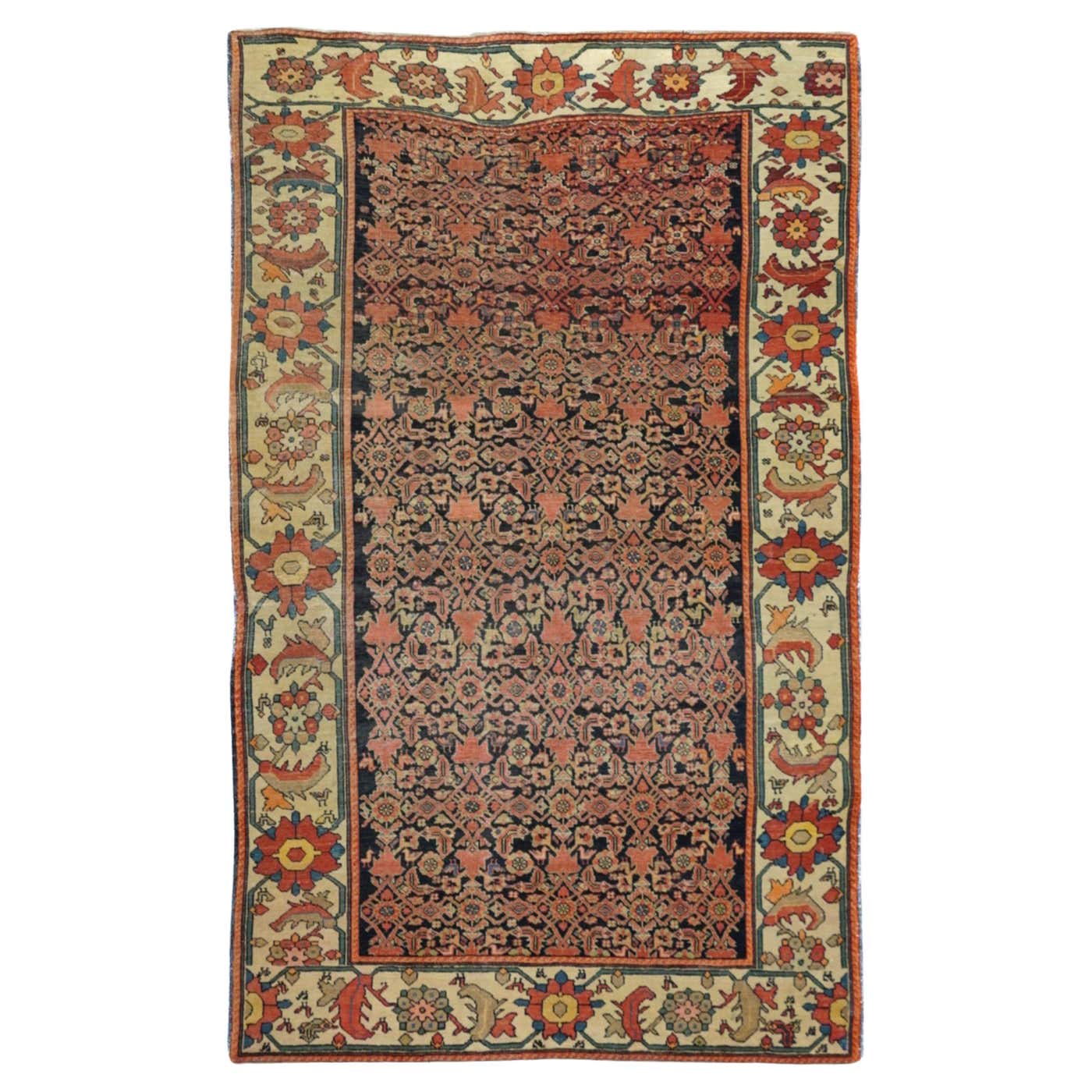Antique Farahan Rug 4'3'' x 6'9'' For Sale at 1stDibs