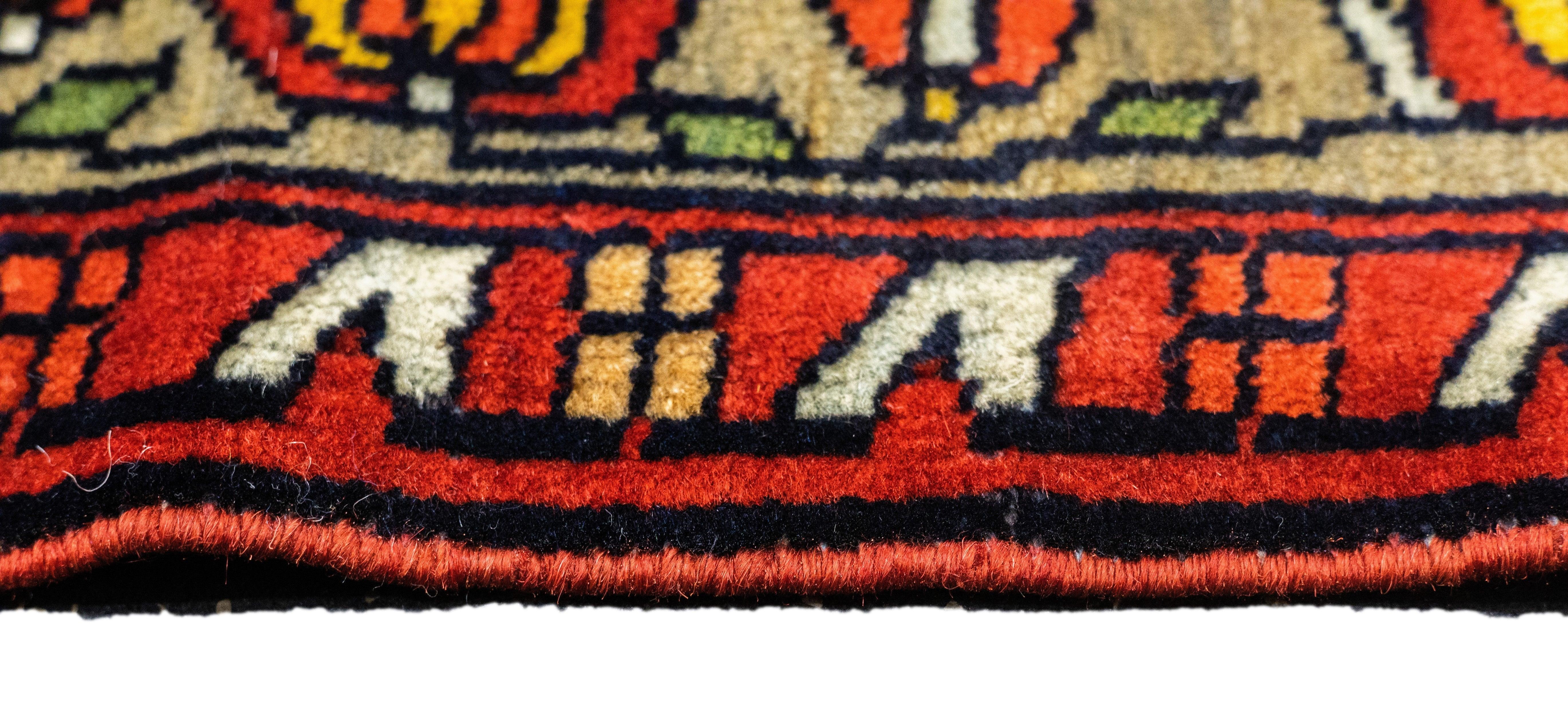 19th Century Antique Farahan Rug 4'4'' x 6'6'' For Sale