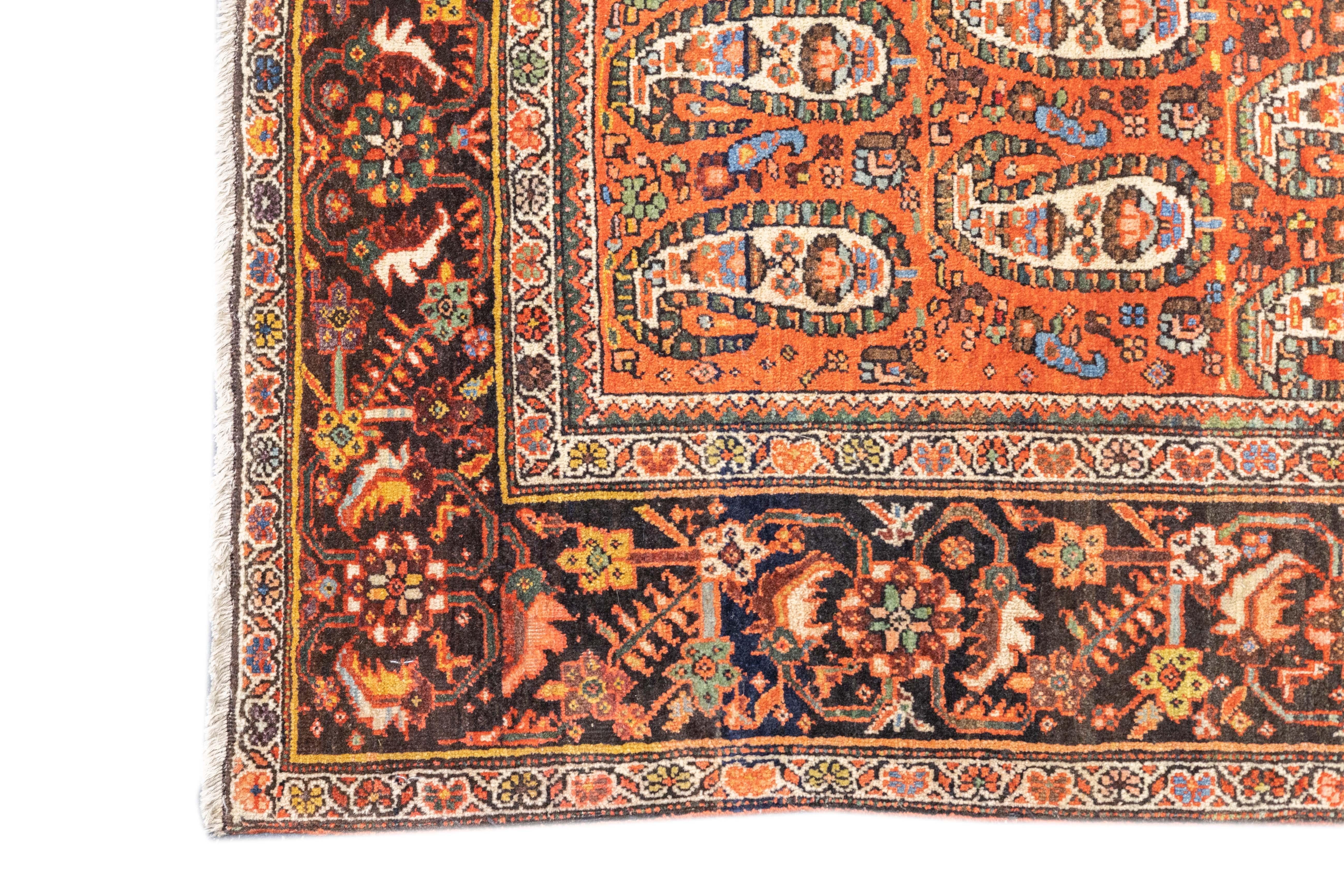 19th Century Antique Farahan Sarouk 4'4'' x 6'5'' For Sale