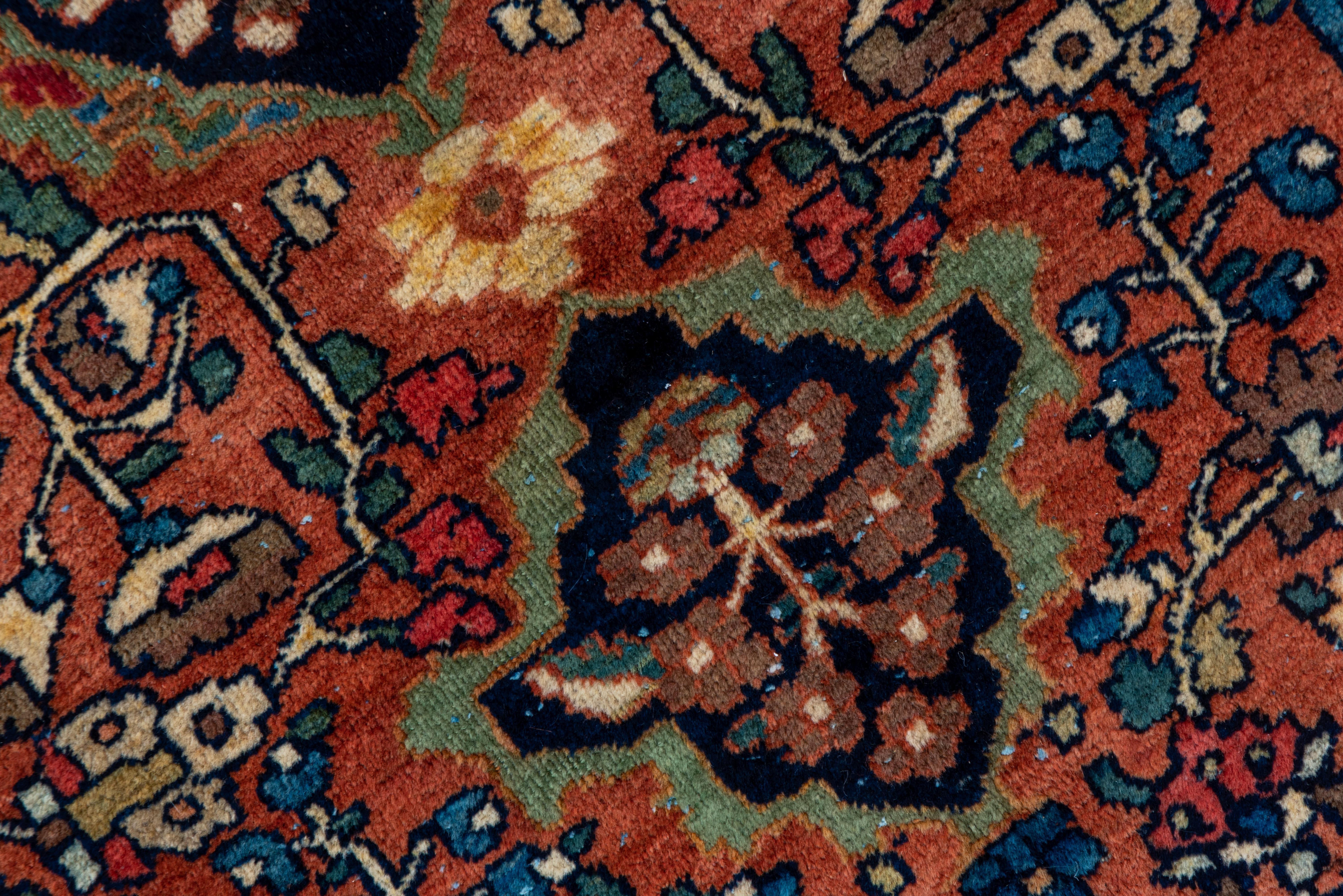 Hand-Knotted Antique Farahan Sarouk Carpet, Bold Colors, Bold Palette, Center Medallion For Sale