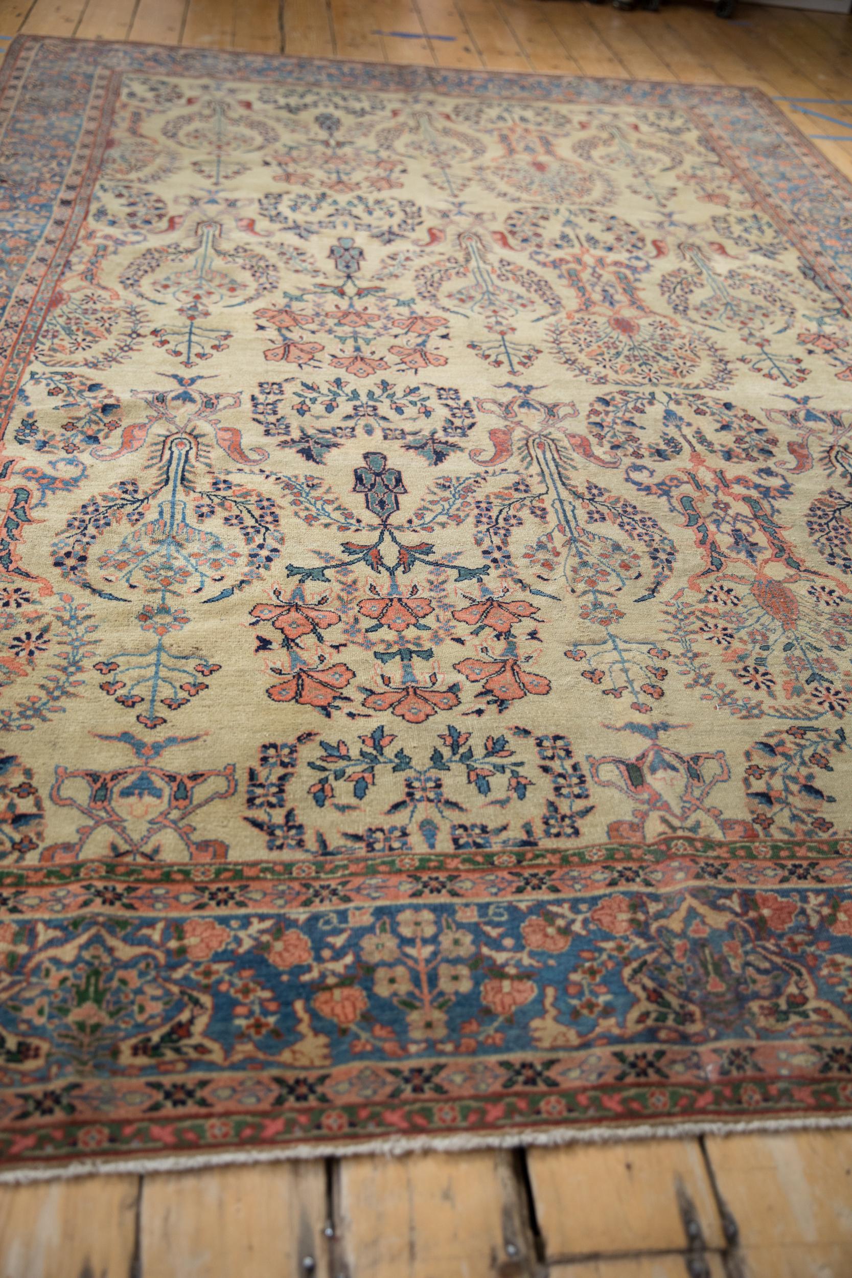 Wool Antique Farahan Sarouk Carpet For Sale