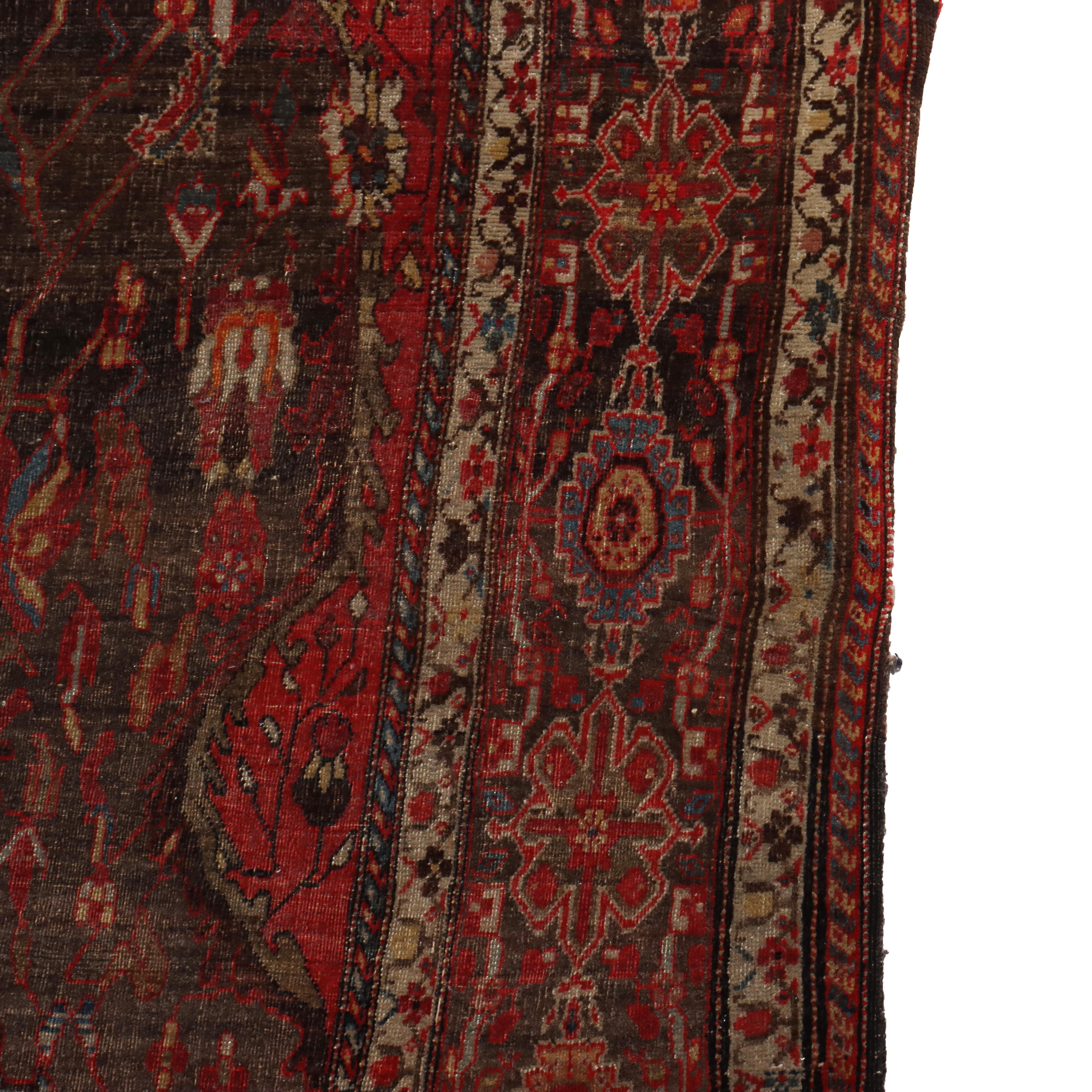 Antico tappeto orientale persiano Sarouk Farahan non firmato C1920 in vendita 5