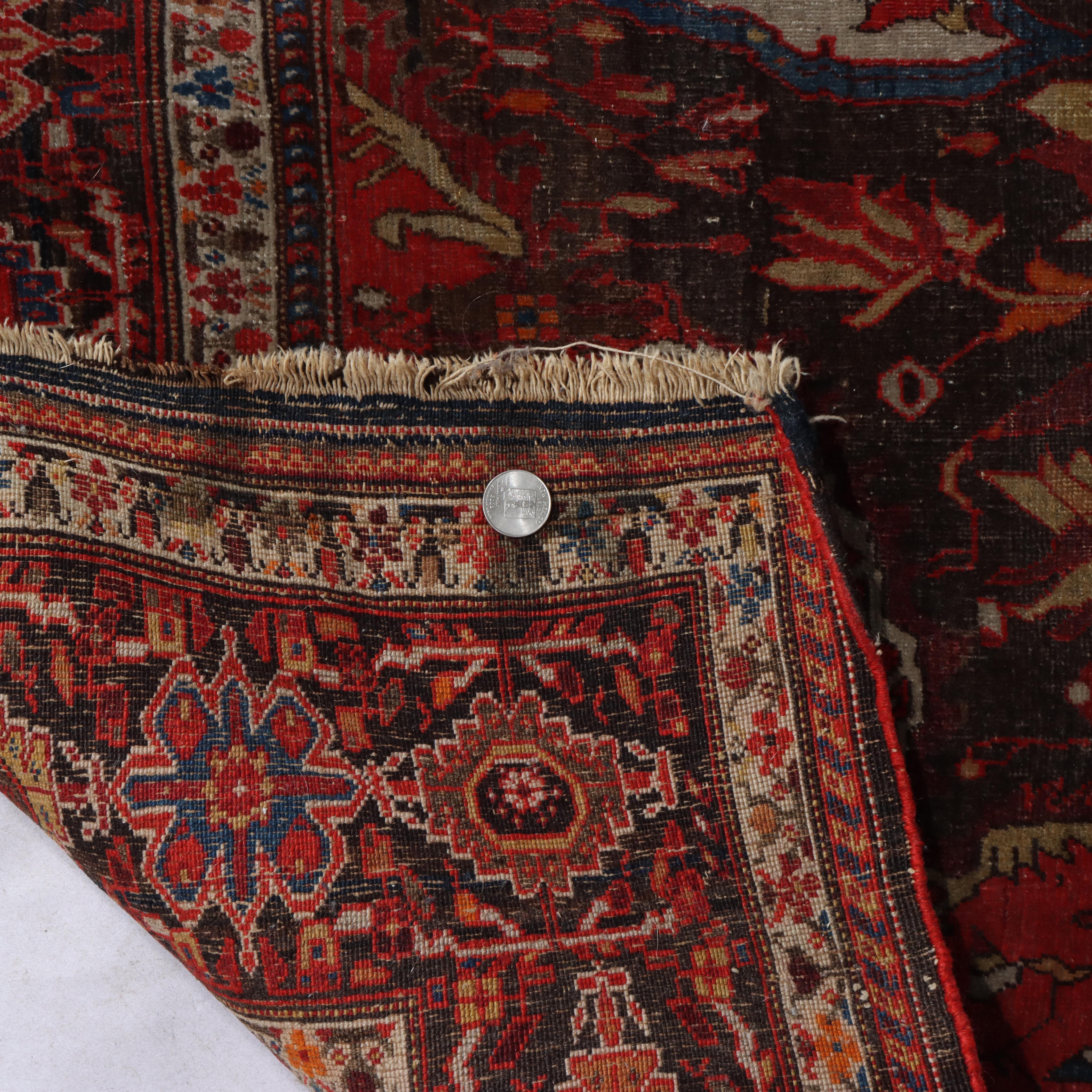 Antico tappeto orientale persiano Sarouk Farahan non firmato C1920 in vendita 6
