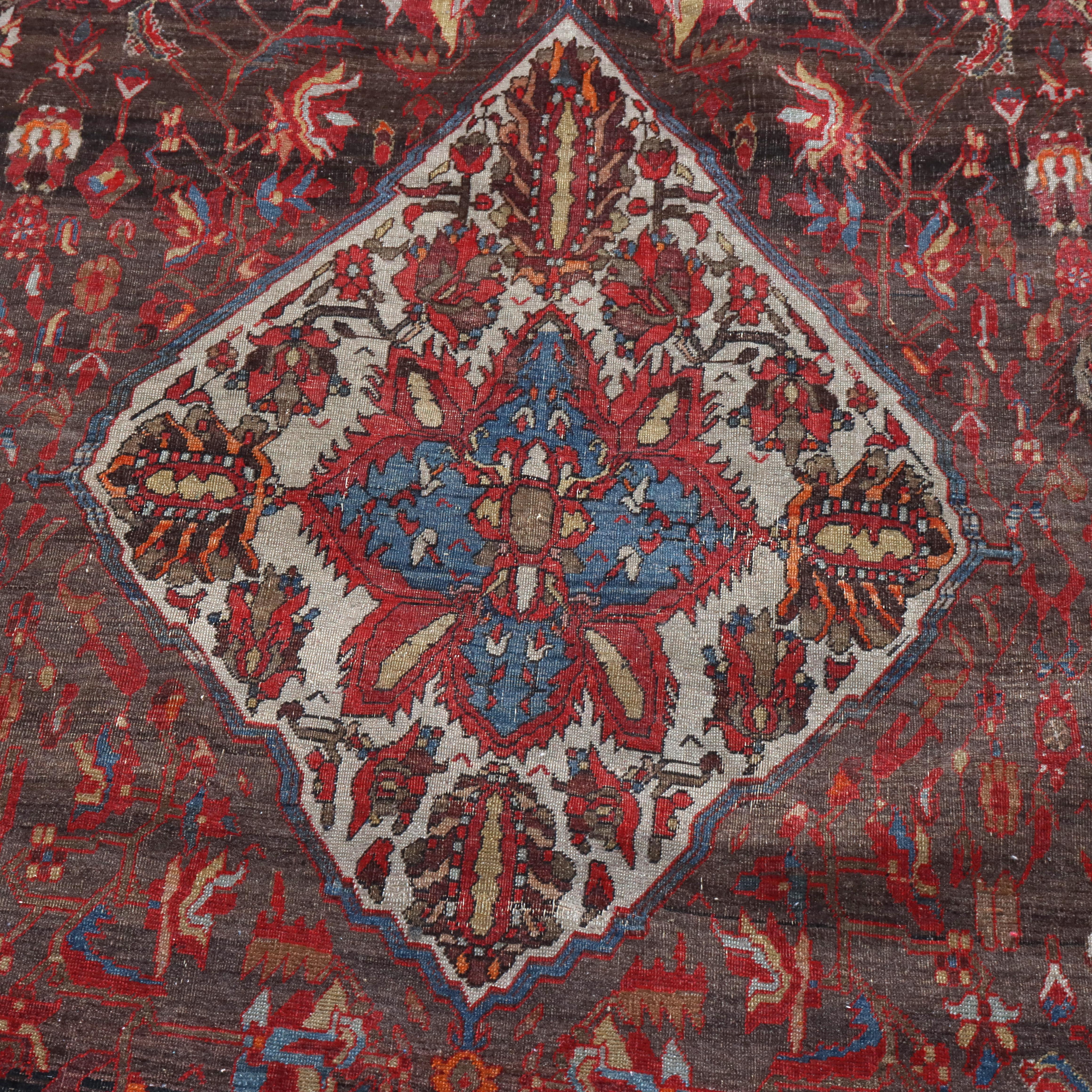 Antico tappeto orientale persiano Sarouk Farahan C1920.    
Misure: 77