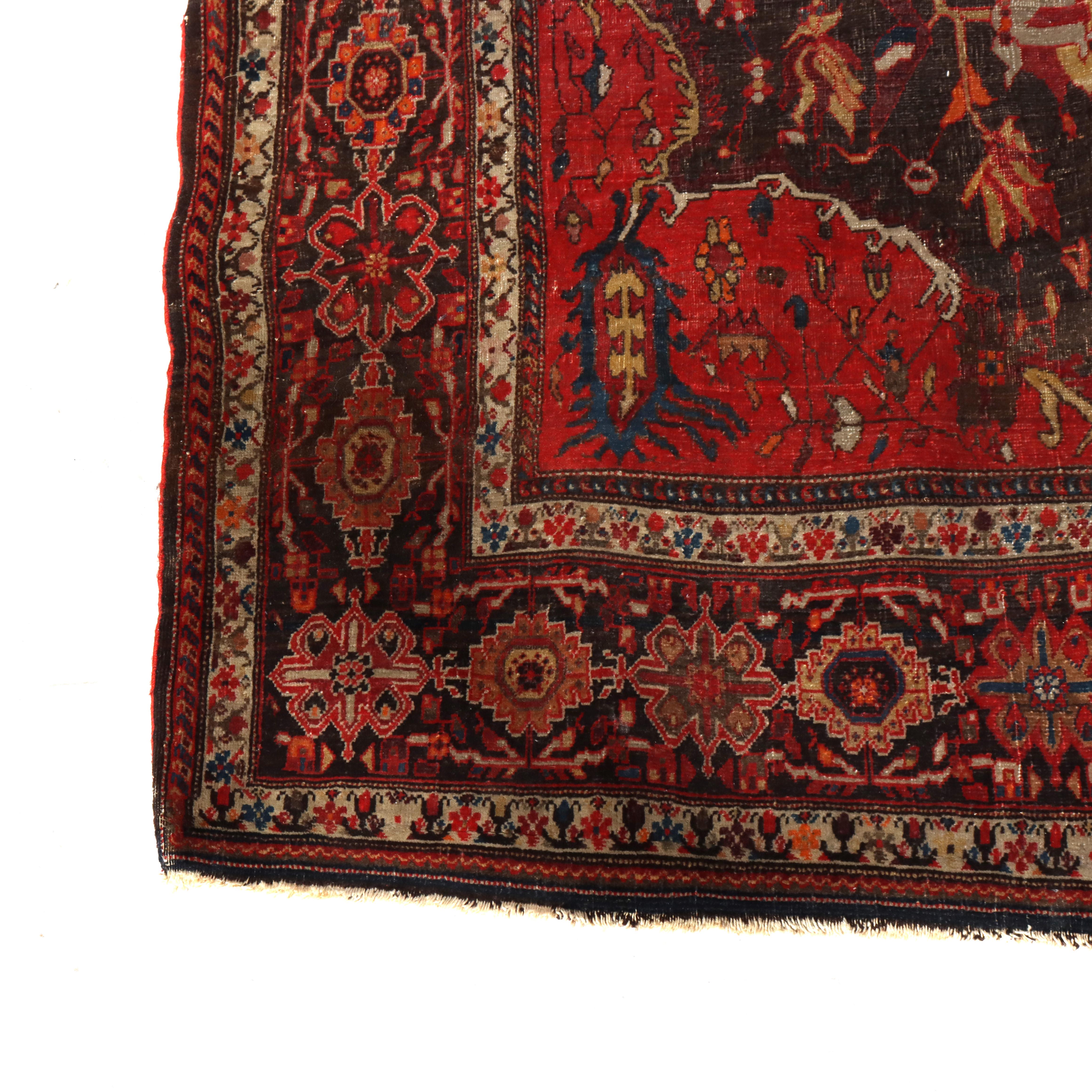 Antico tappeto orientale persiano Sarouk Farahan non firmato C1920 In condizioni buone in vendita a Big Flats, NY