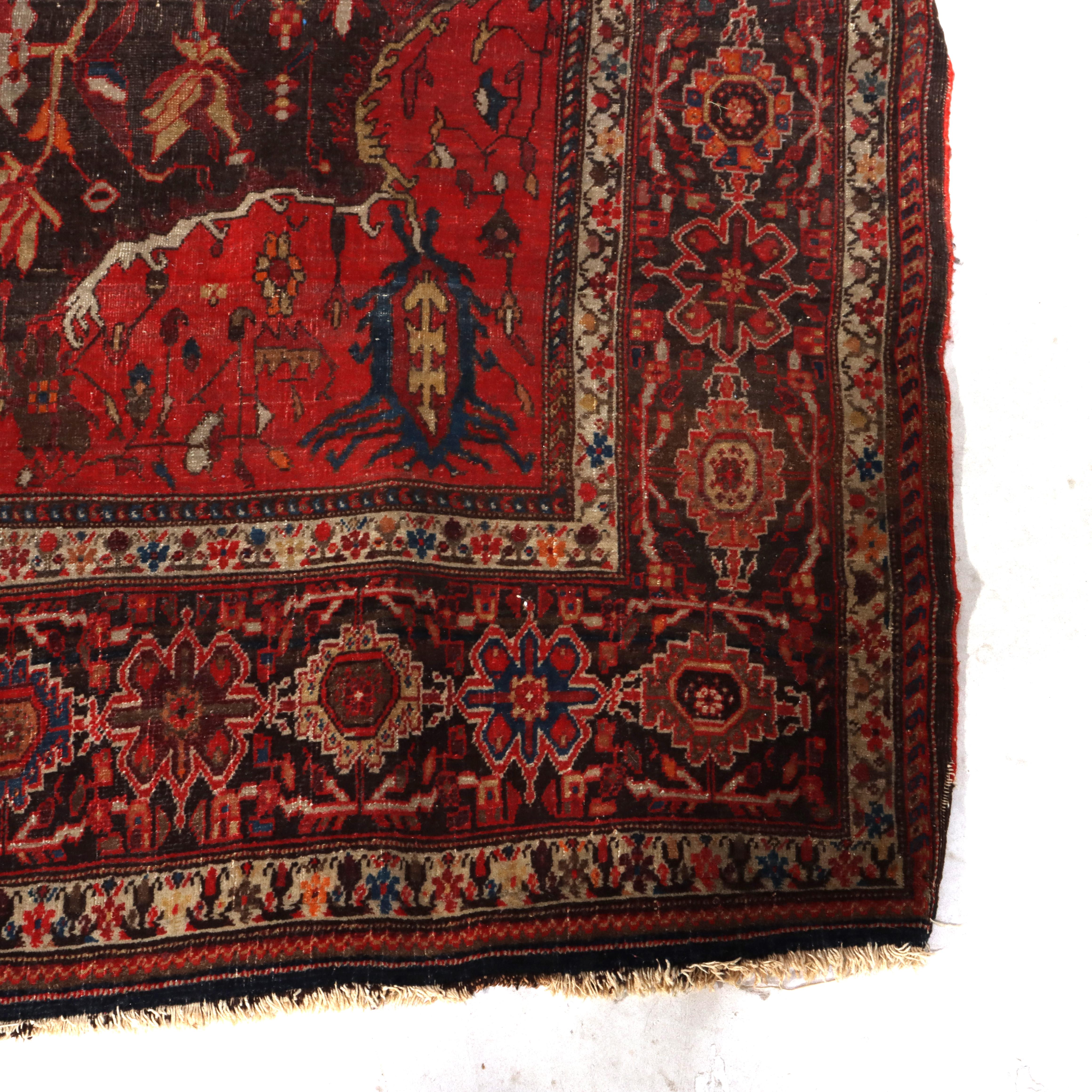 XX secolo Antico tappeto orientale persiano Sarouk Farahan non firmato C1920 in vendita