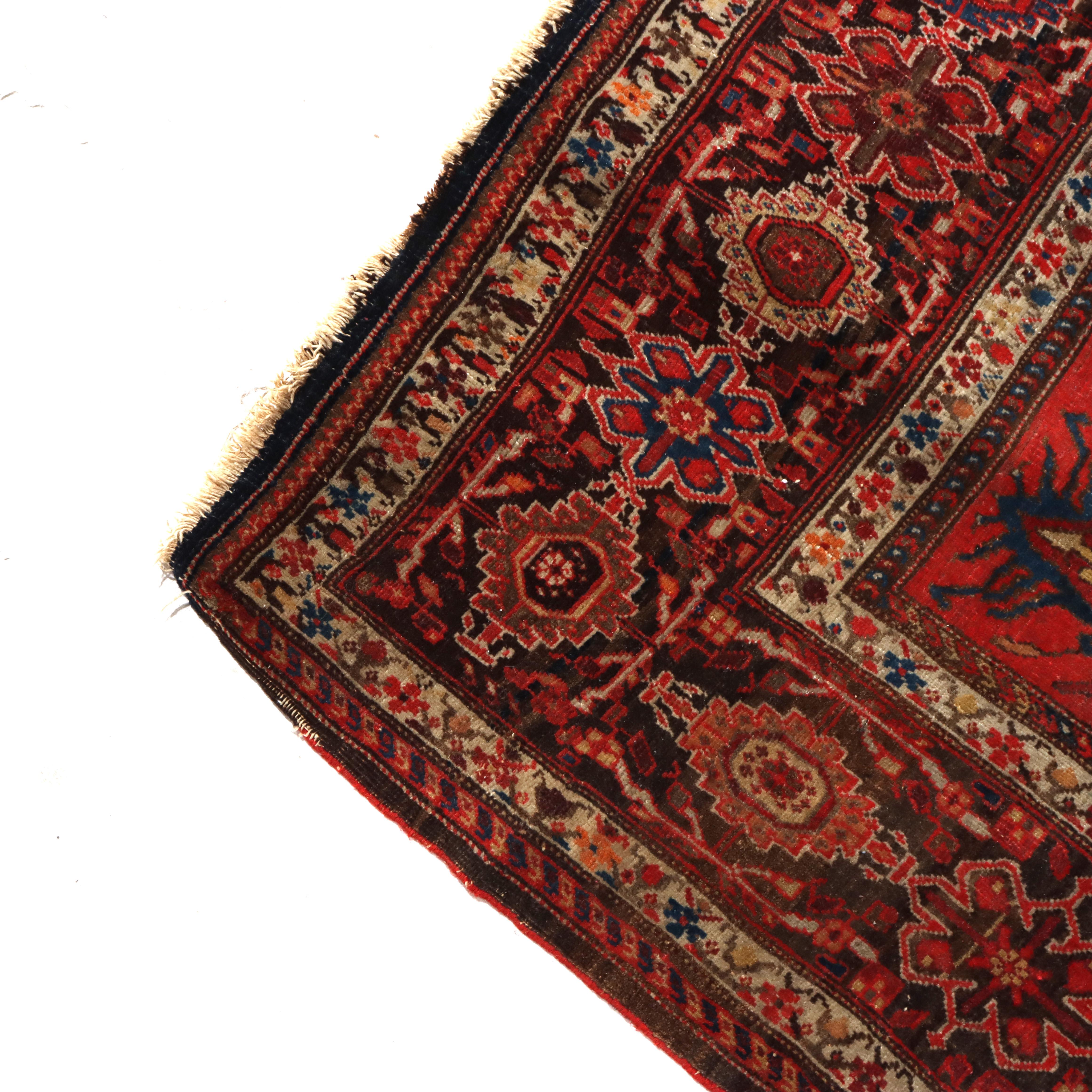 Lana Antico tappeto orientale persiano Sarouk Farahan non firmato C1920 in vendita