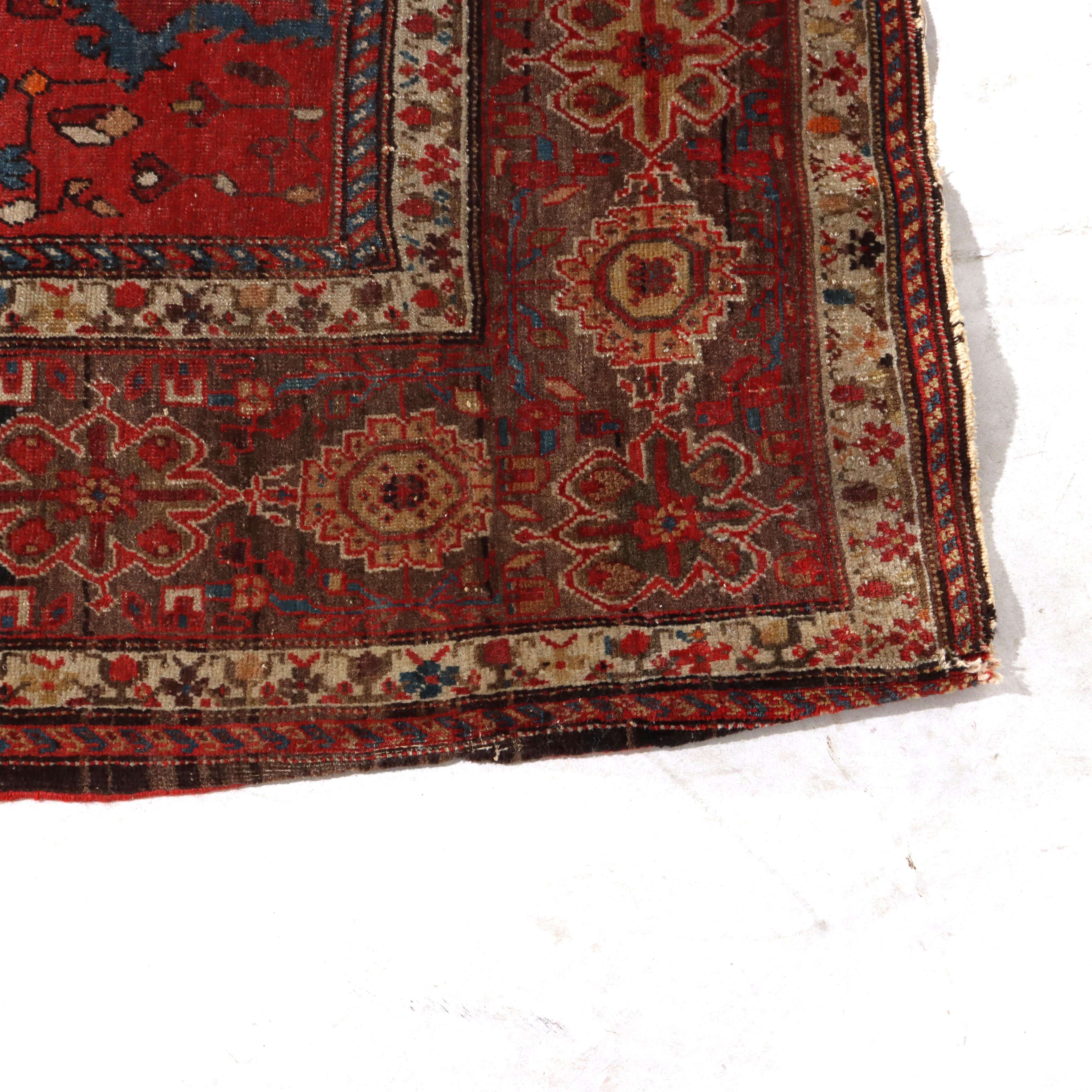 Antico tappeto orientale persiano Sarouk Farahan non firmato C1920 in vendita 3
