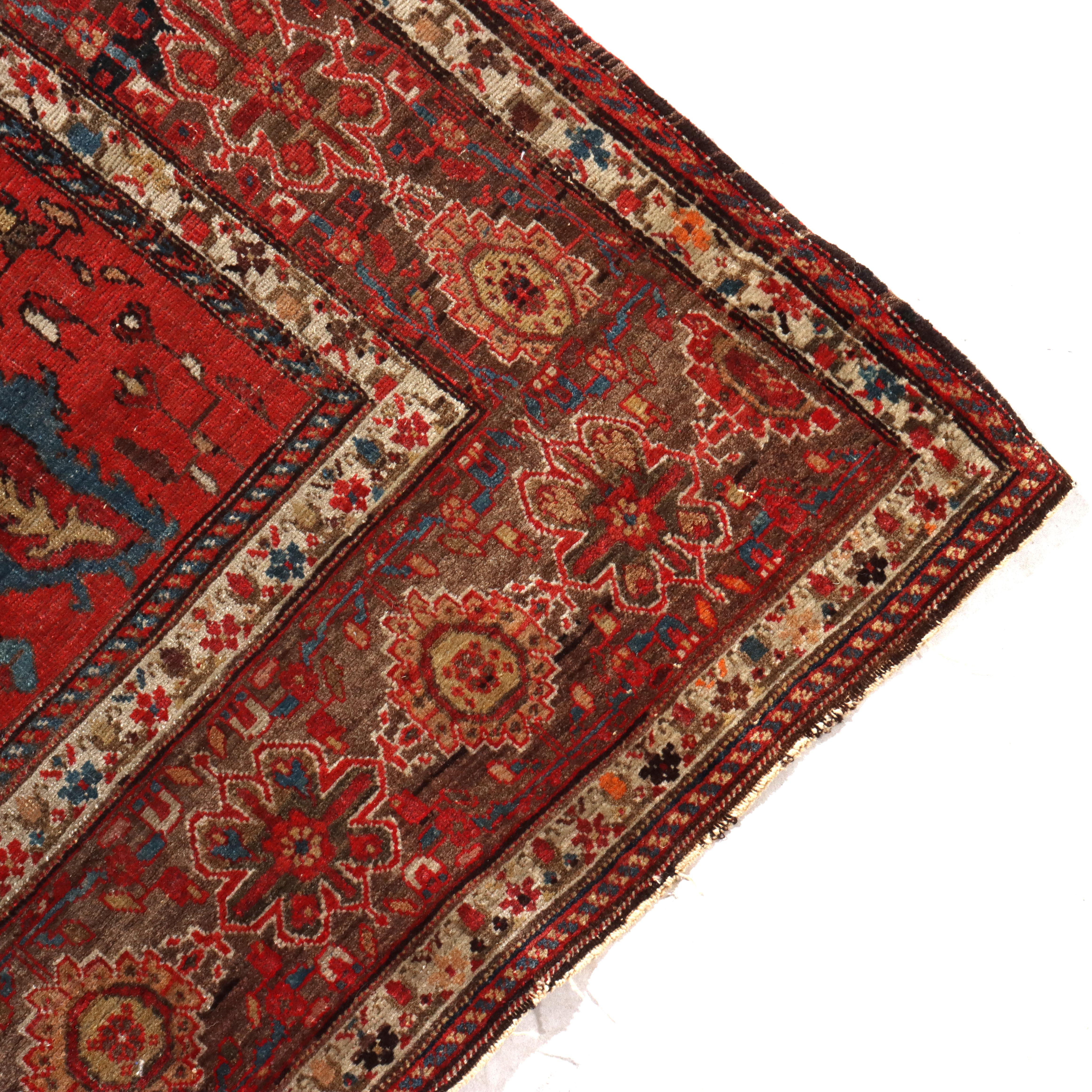Antico tappeto orientale persiano Sarouk Farahan non firmato C1920 in vendita 4