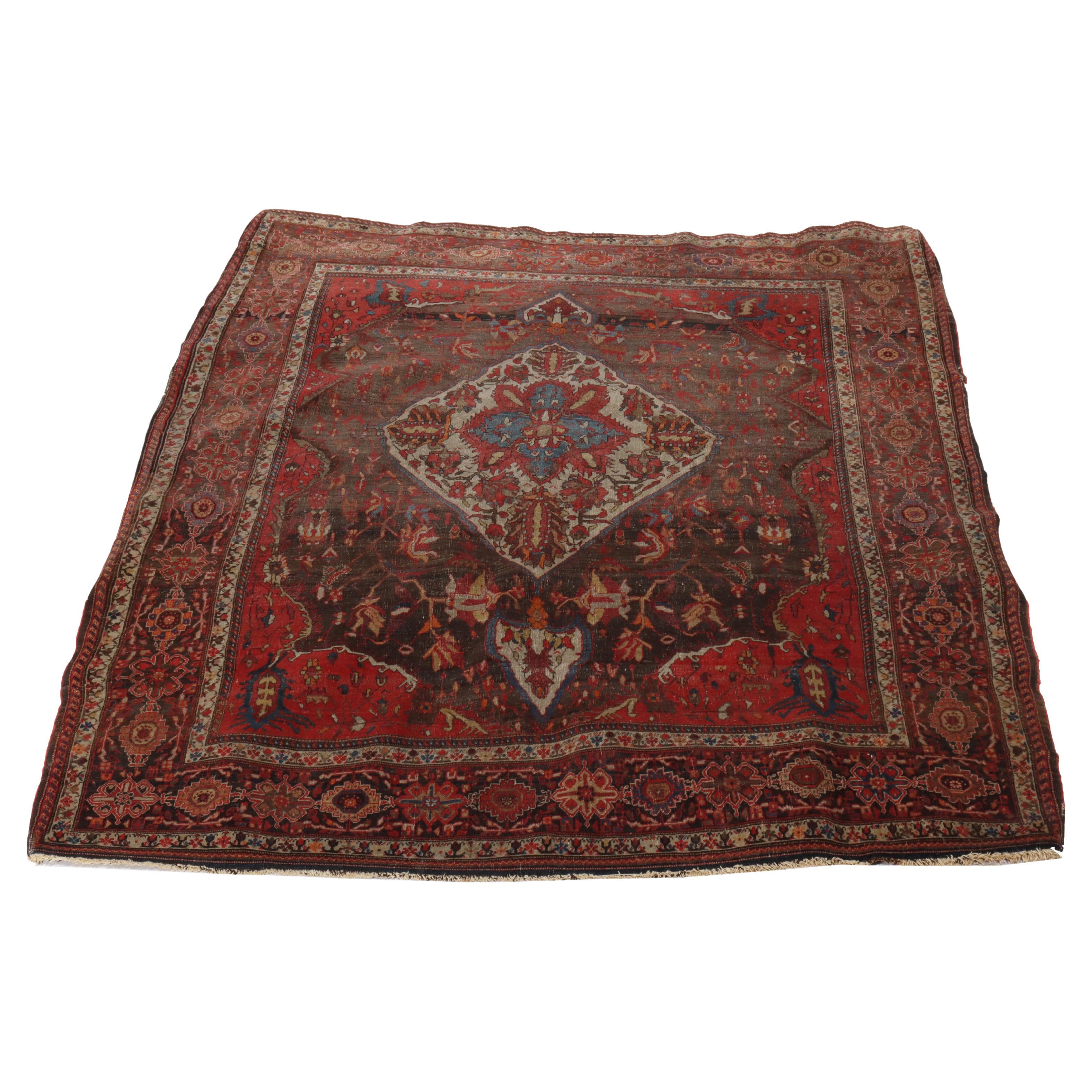Antico tappeto orientale persiano Sarouk Farahan non firmato C1920 in vendita