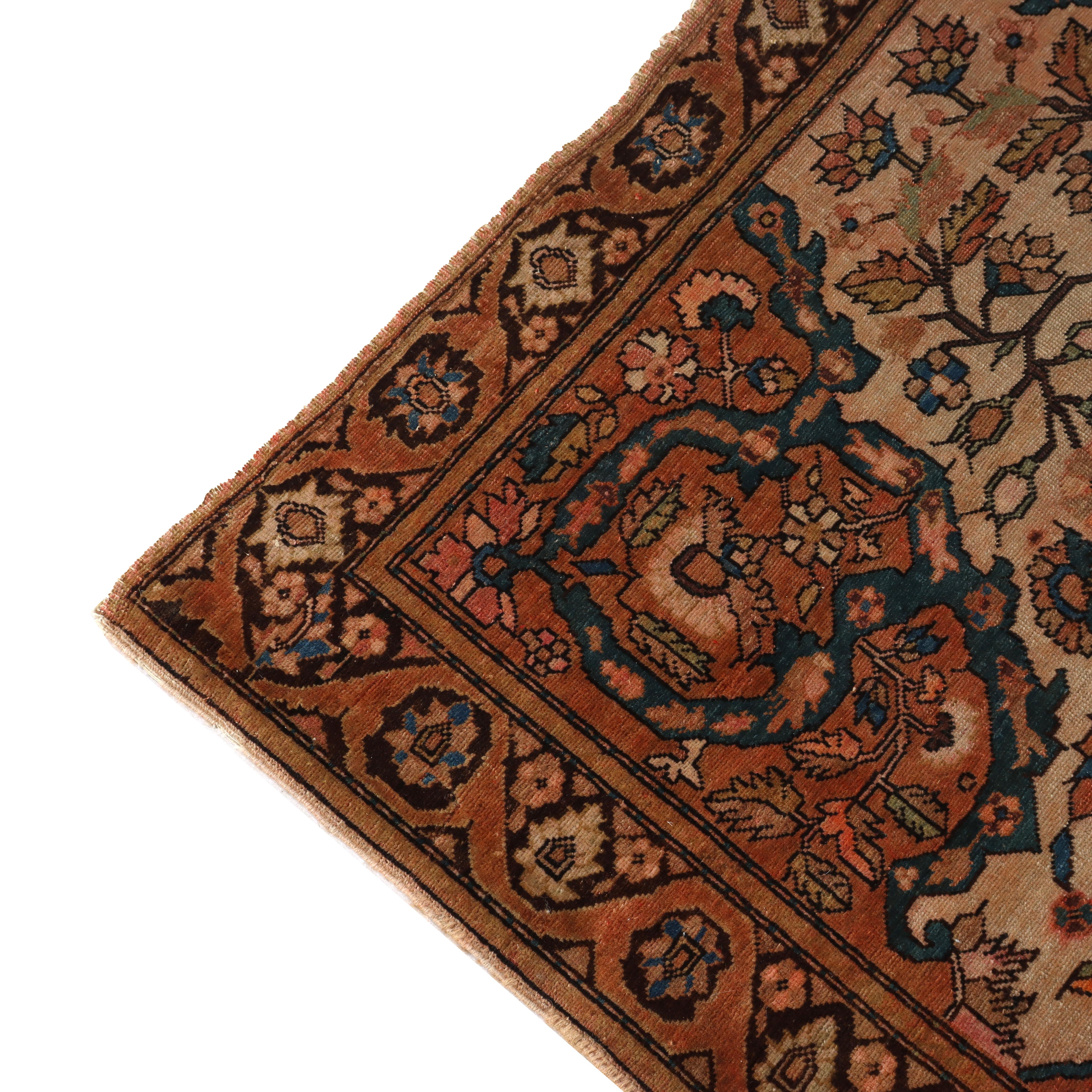 Antiker Farahan Sarouk Persischer Wollteppich C1920 im Zustand „Gut“ im Angebot in Big Flats, NY