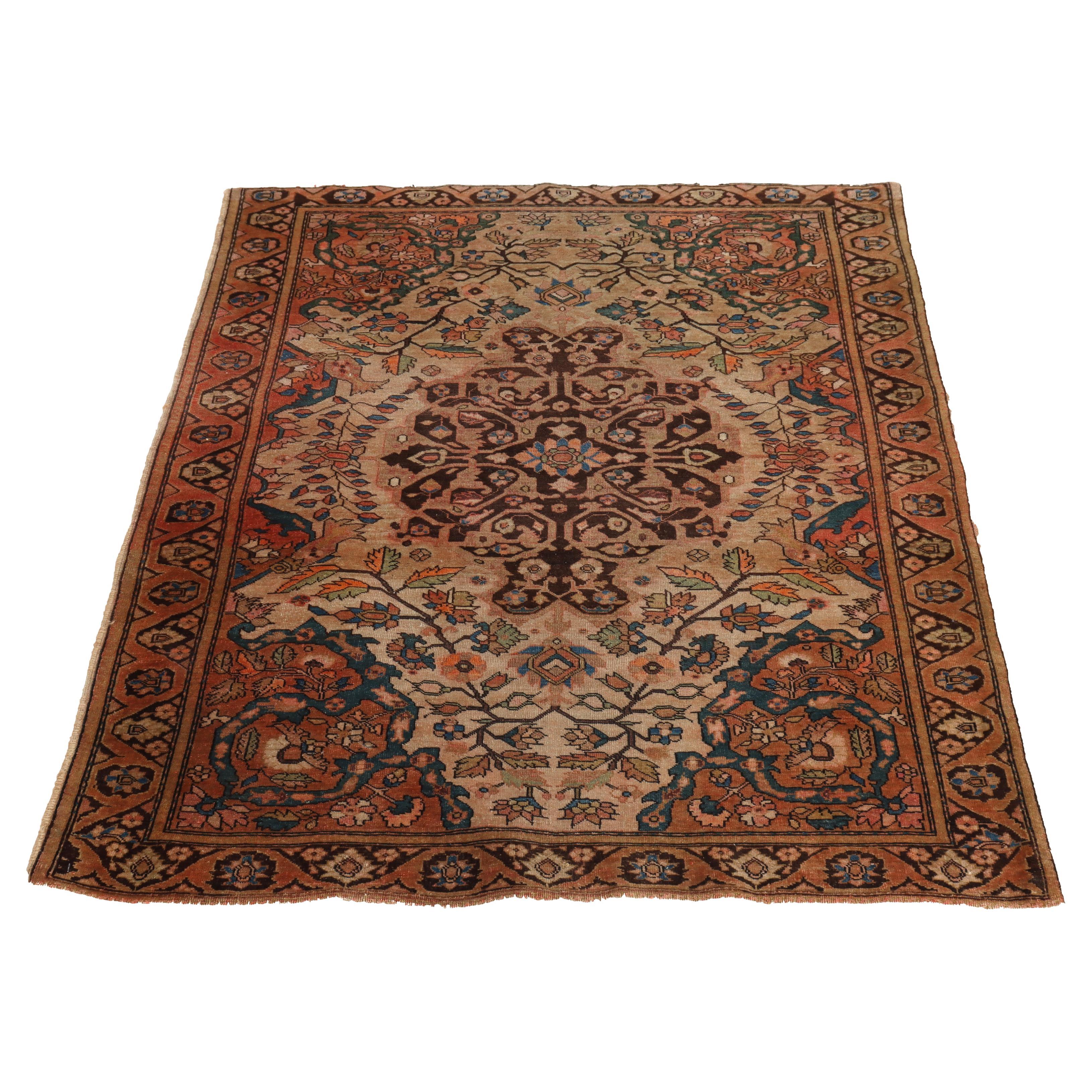 Antiker Farahan Sarouk Persischer Wollteppich C1920 im Angebot