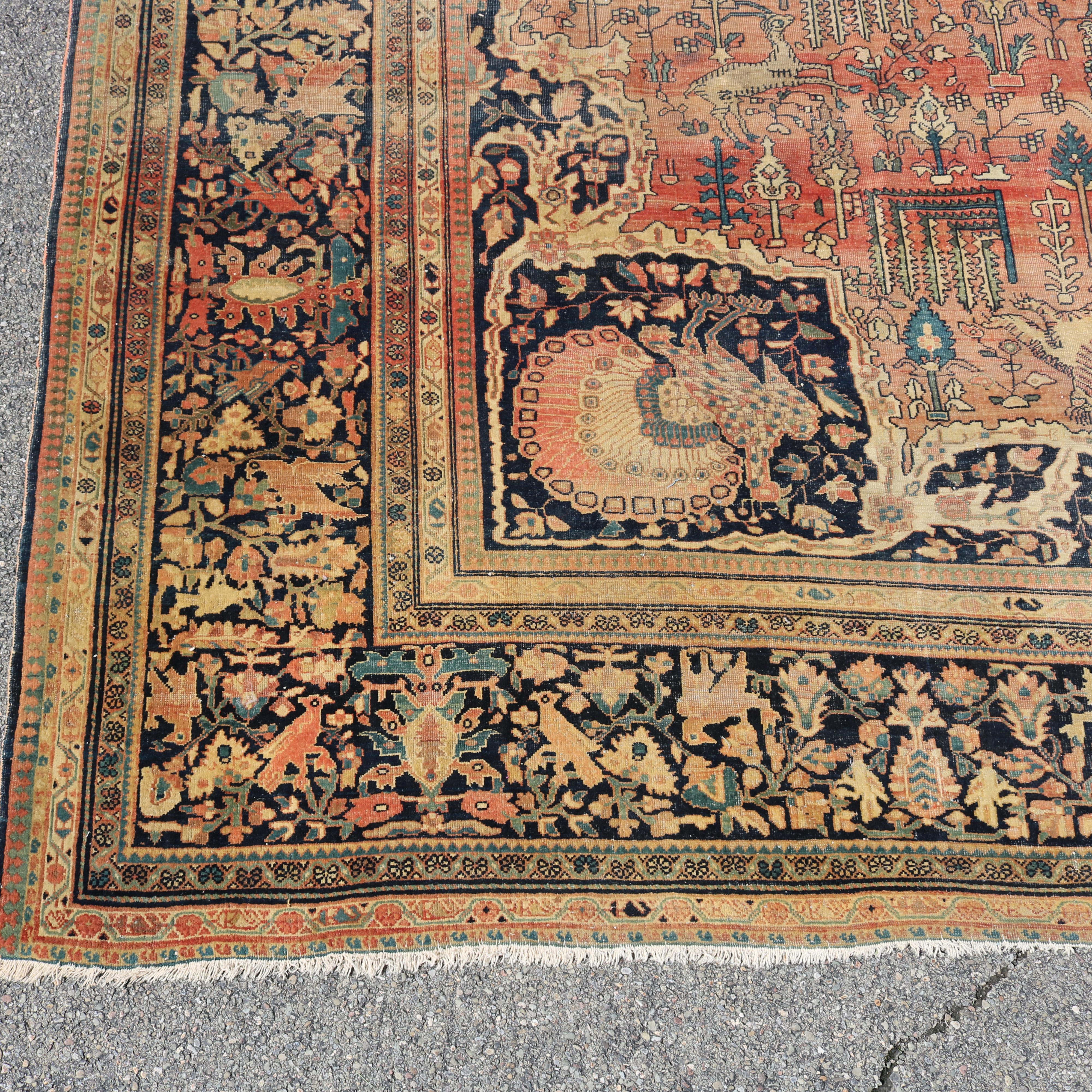 20th Century Antique Farahan Sarouk Room Size Oriental Wool Rug Circa 1900 For Sale