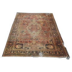 Ancien tapis Farahan Sarouk en laine orientale, taille de pièce, vers 1900