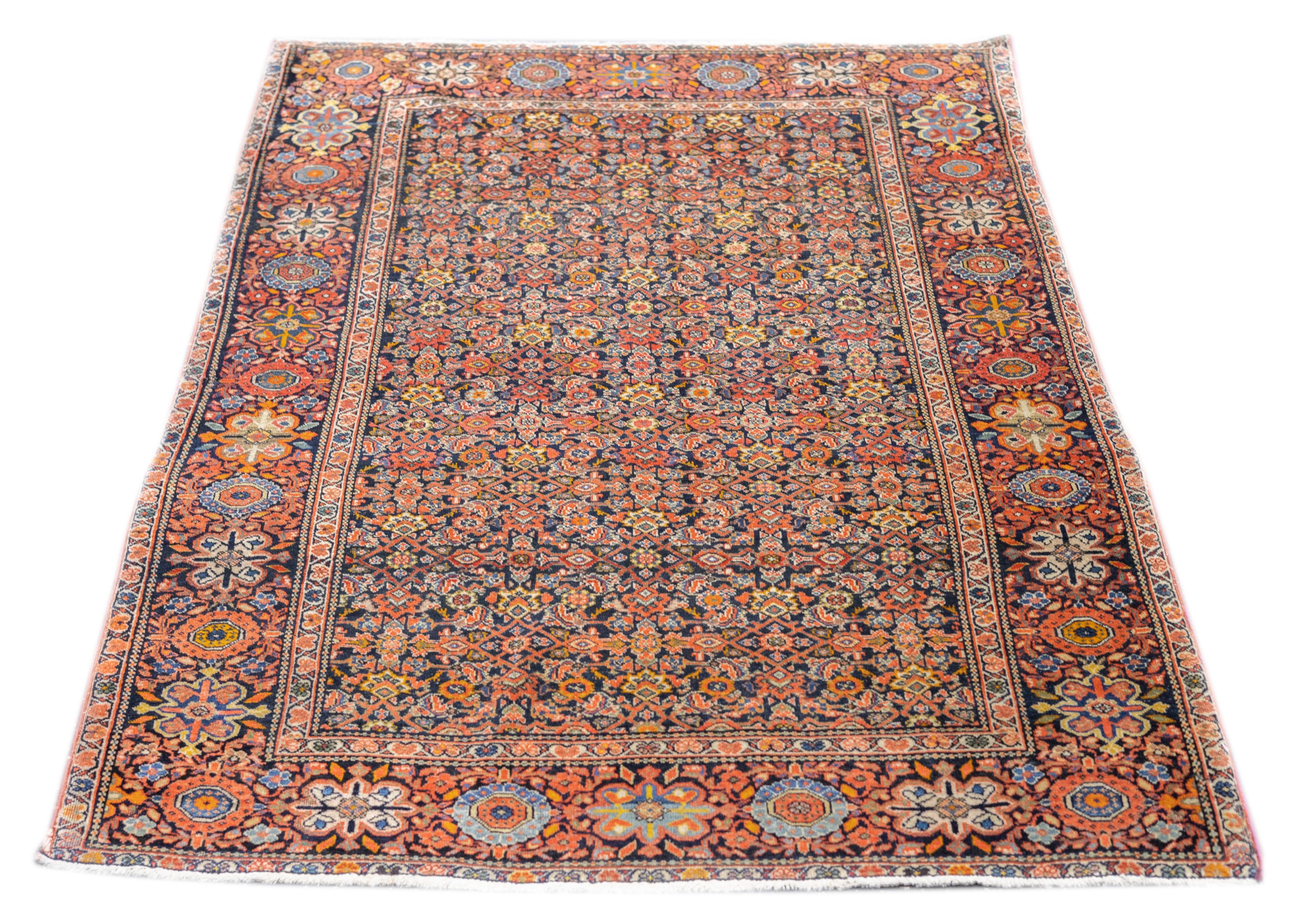 Antiker Farahan Sarouk-Teppich 3'5'' x 4'10'' (19. Jahrhundert) im Angebot
