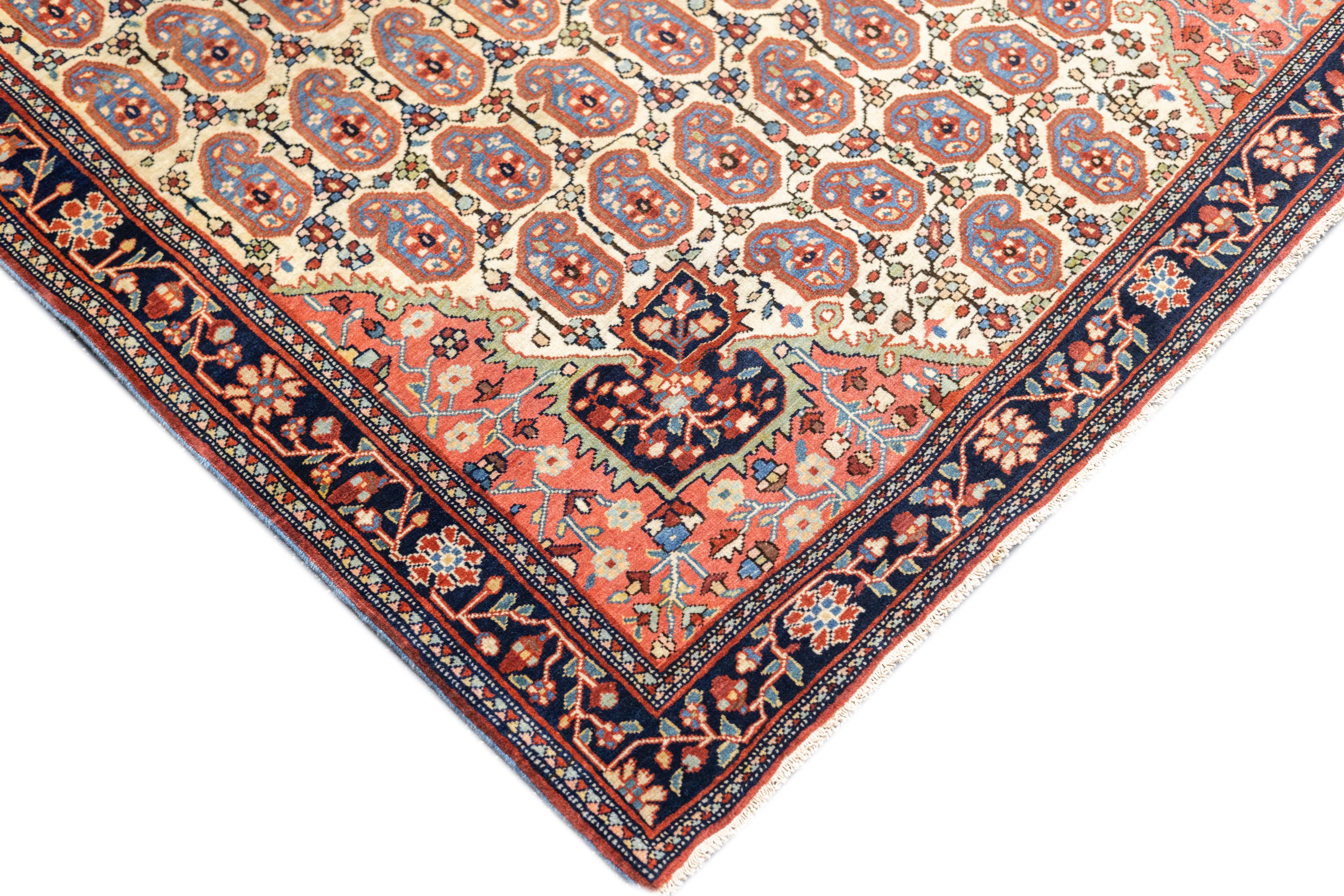 Persiano Tappeto antico Sarouk Farahan 3'8'' x 5'0'' in vendita