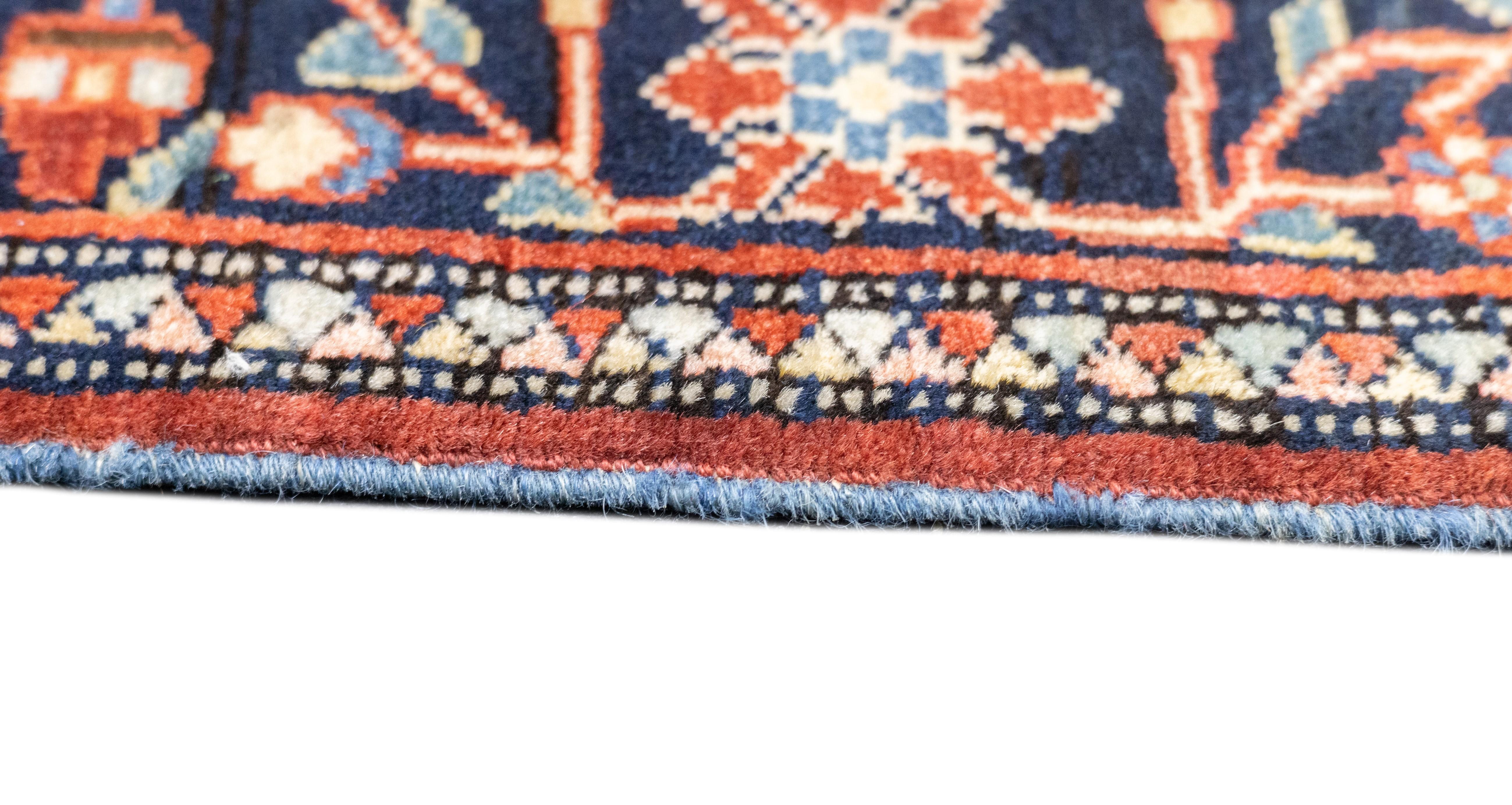 XIX secolo Tappeto antico Sarouk Farahan 3'8'' x 5'0'' in vendita