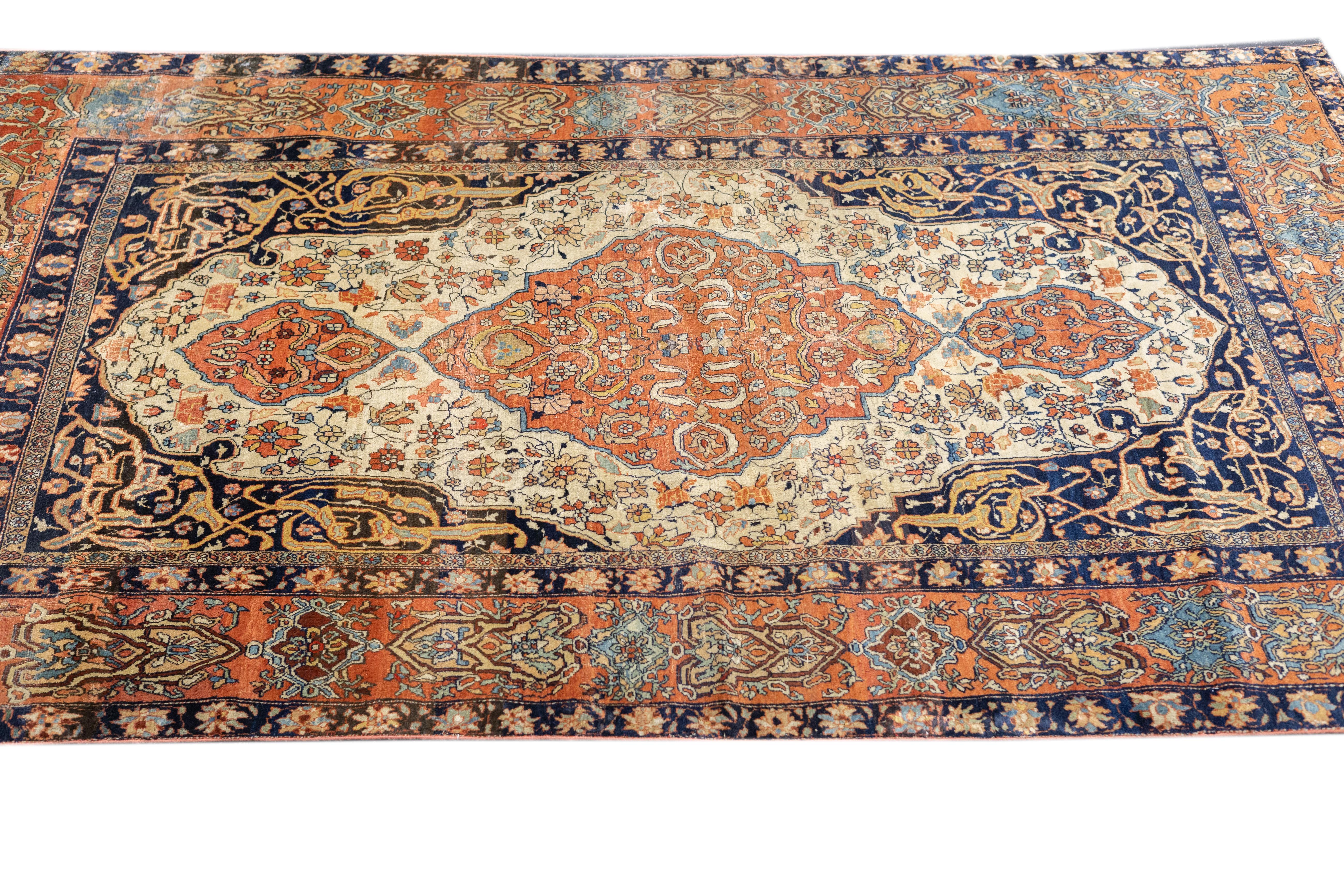 Antiker Farahan Sarouk-Teppich 4'0