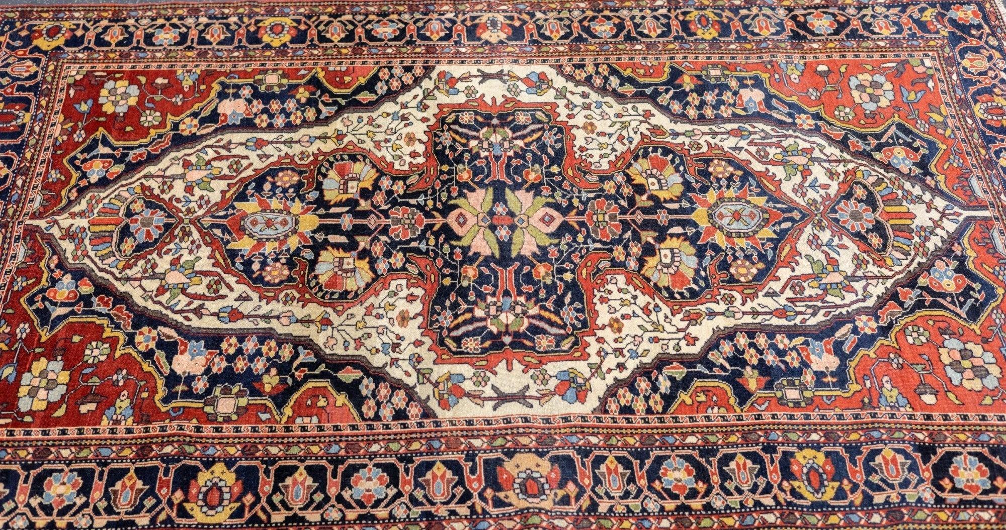 Antiker Farahan Sarouk-Teppich 4'1'' x 6'0