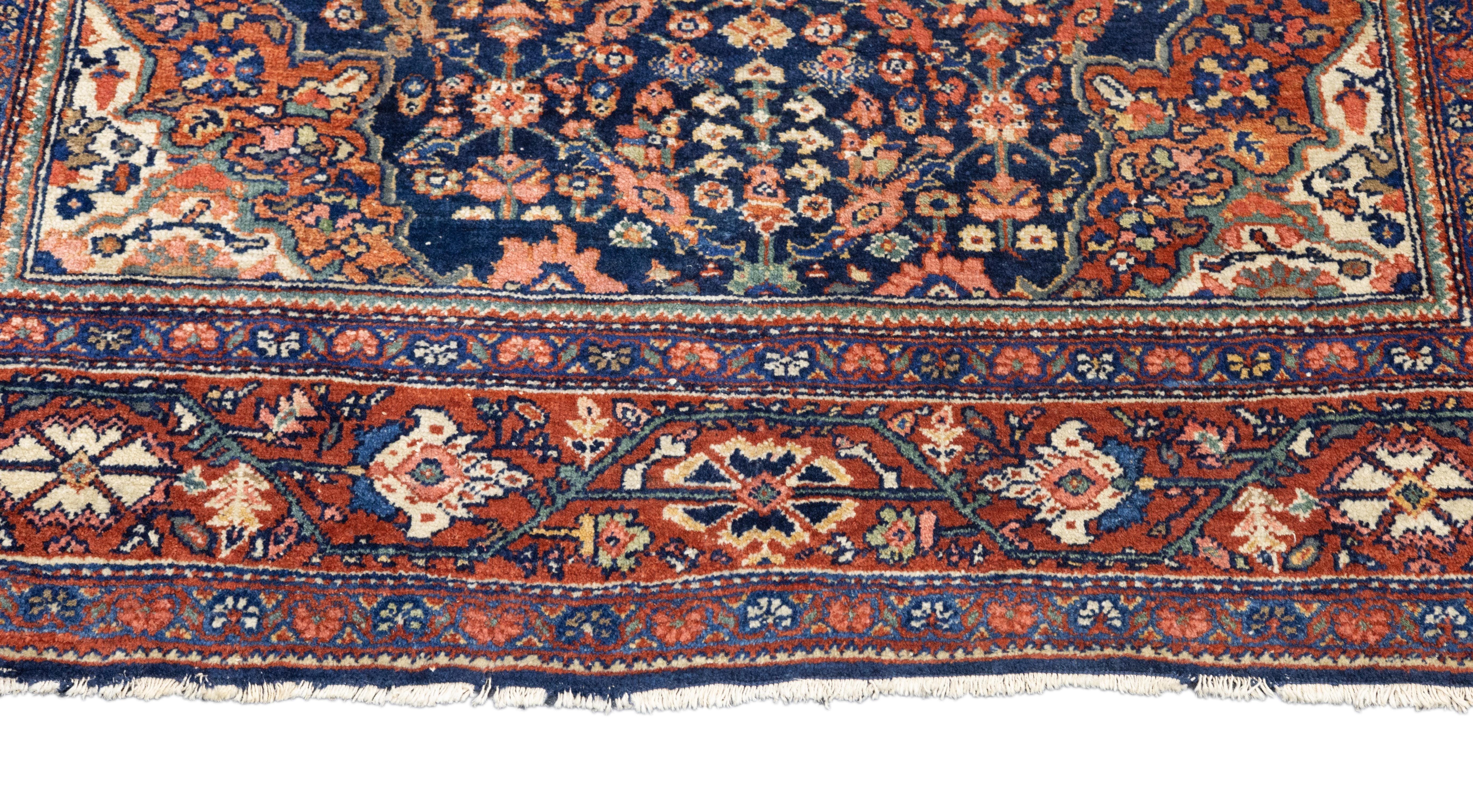 Hand-Knotted Antique Farahan Sarouk Rug 4'3'' x 6'10'' For Sale