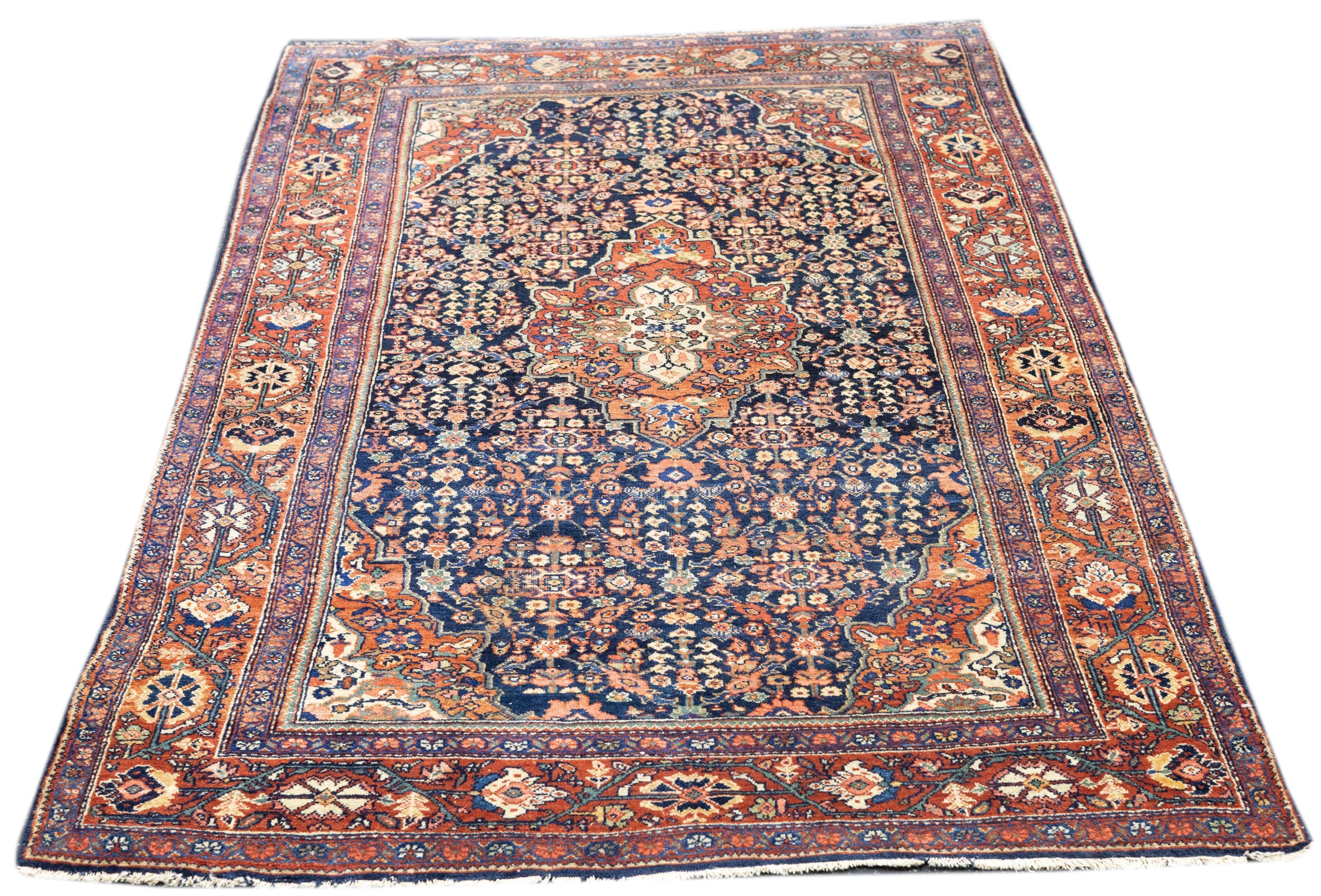 20th Century Antique Farahan Sarouk Rug 4'3'' x 6'10'' For Sale