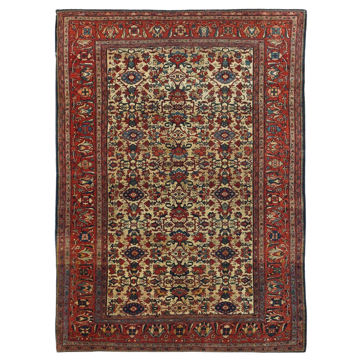 Antique Farahan Sarouk Rug 4'3'' x 6'2'' For Sale