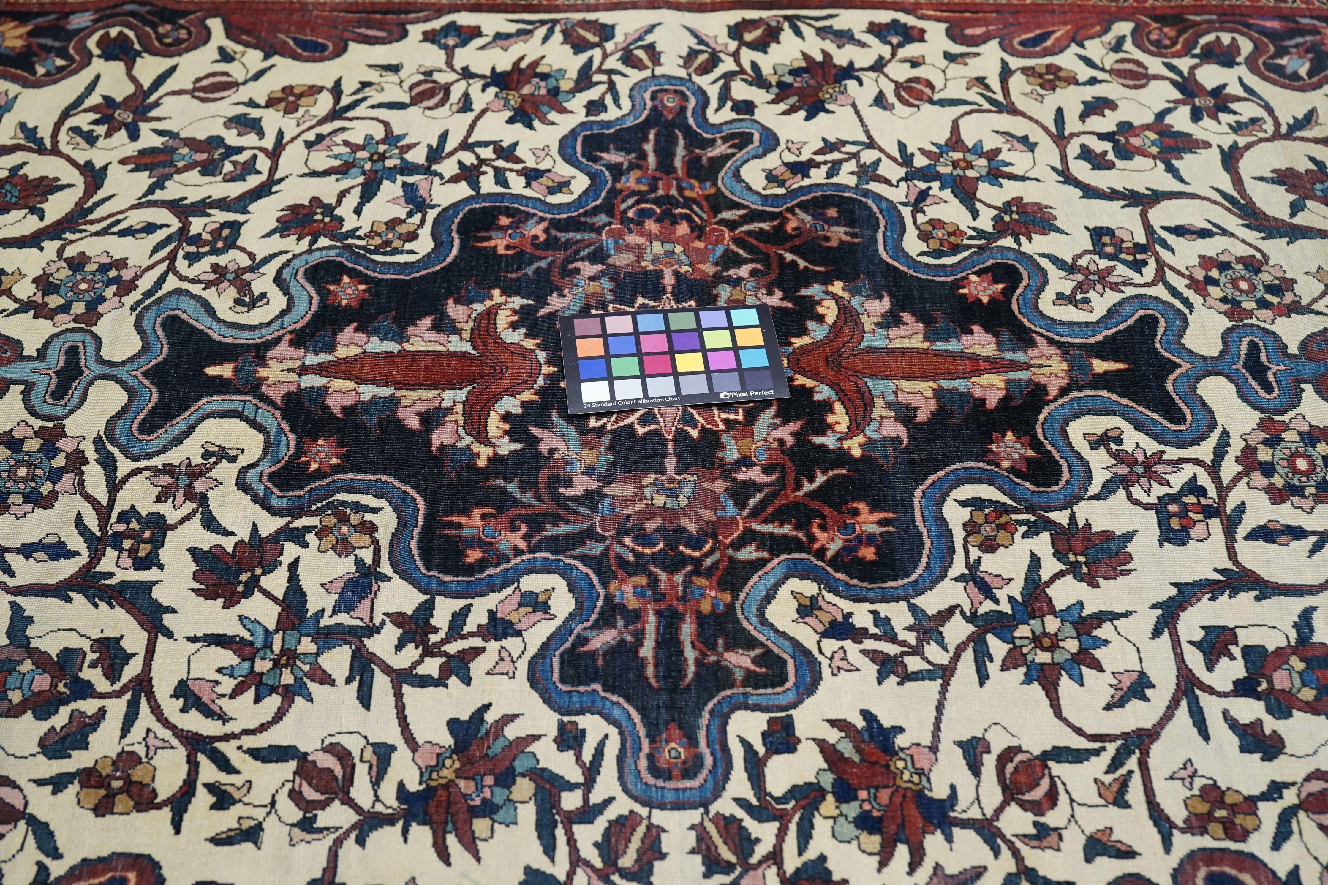 Tappeto antico Sarouk Farahan 4'3'' x 6'5'' in vendita 1